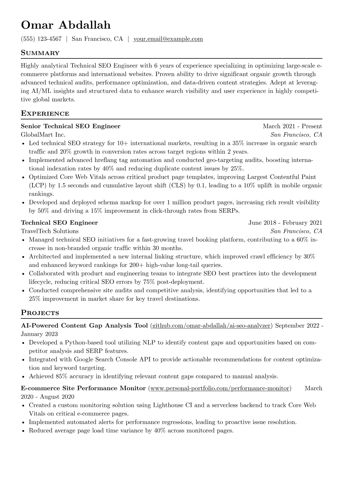 Technical SEO Engineer version - Page 1