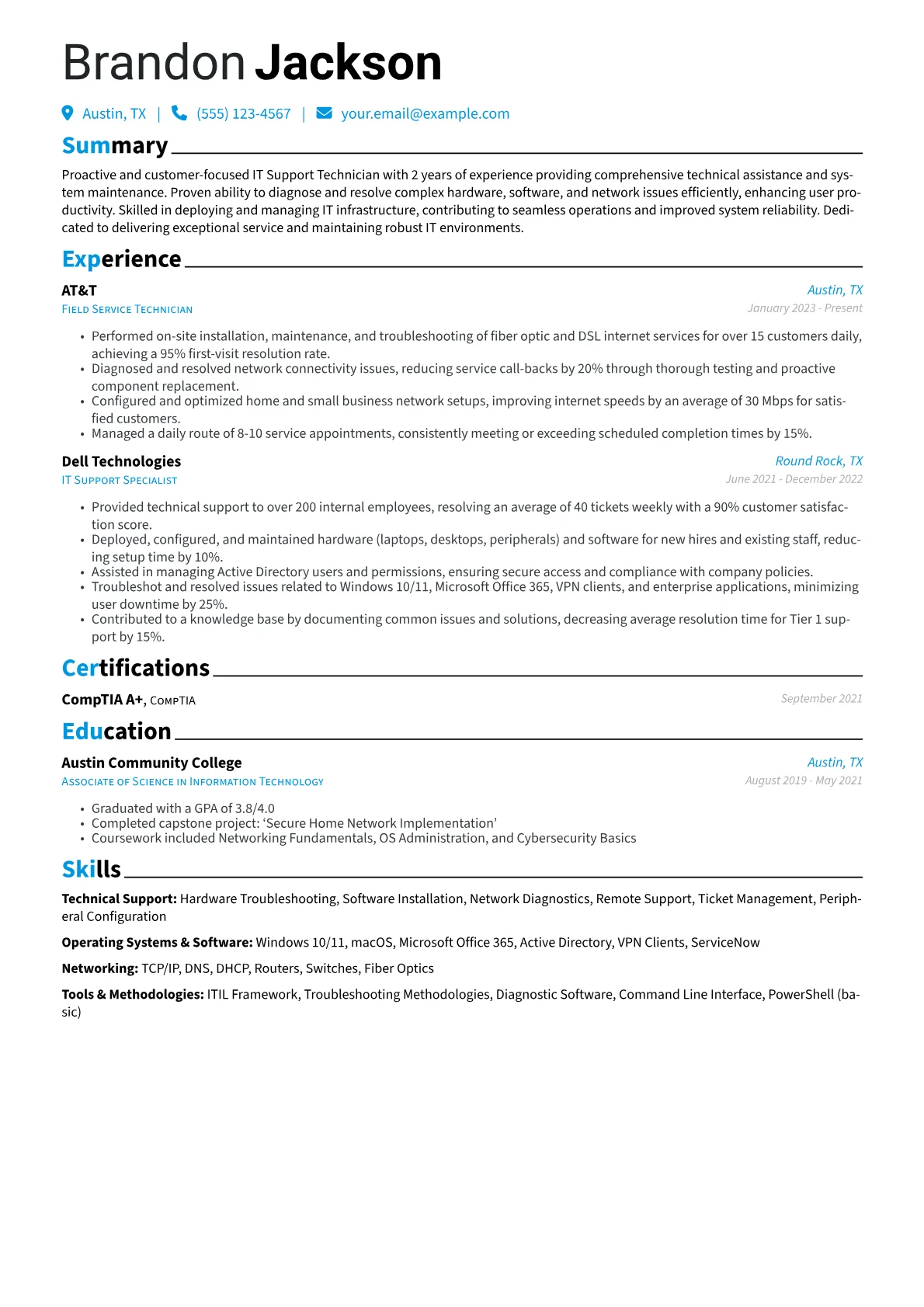 IT Support/Field version - Page 1