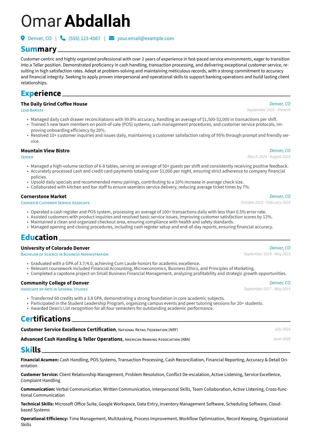 Teller No Experience version - Page 1