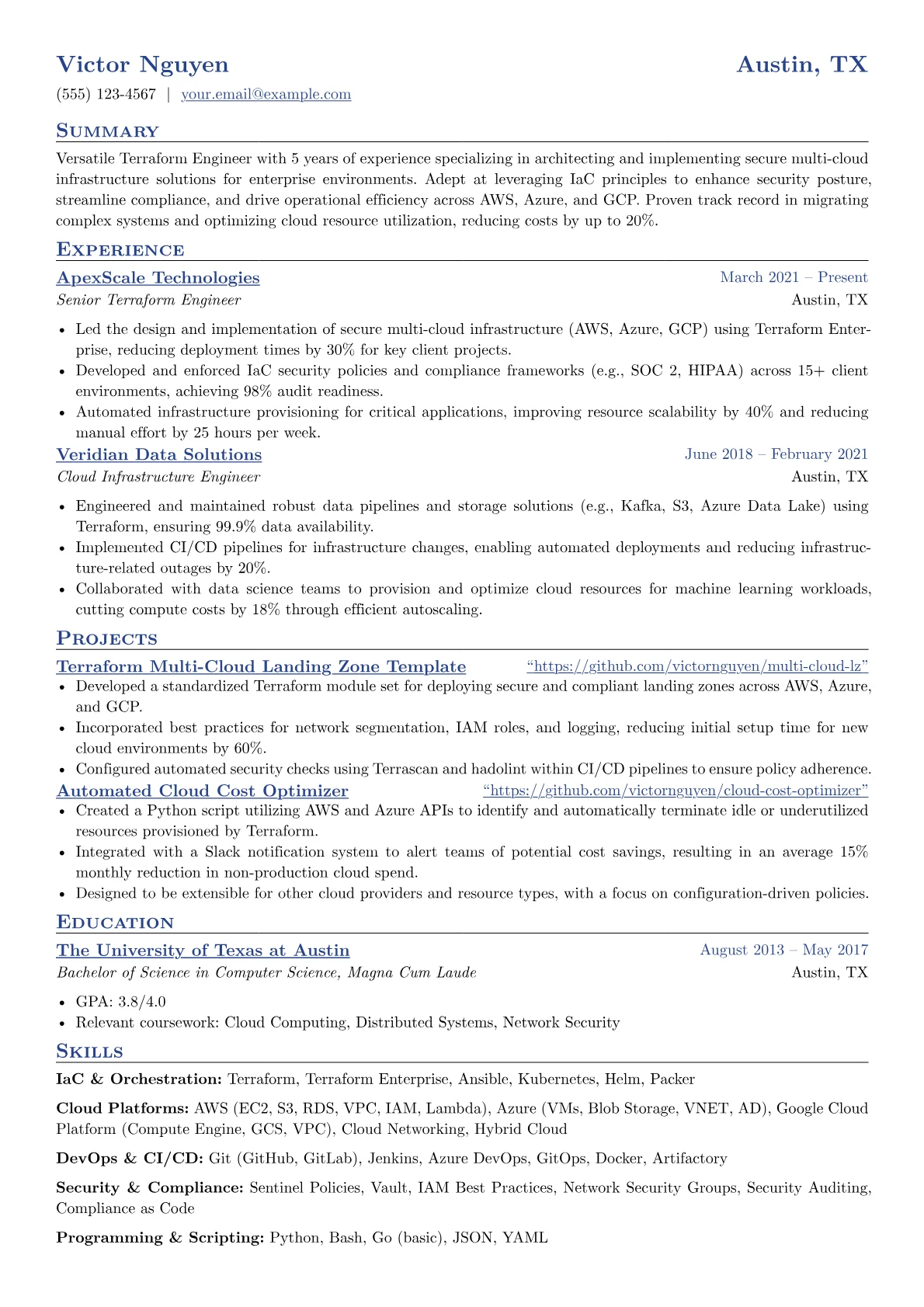 Terraform Engineer version - Page 1
