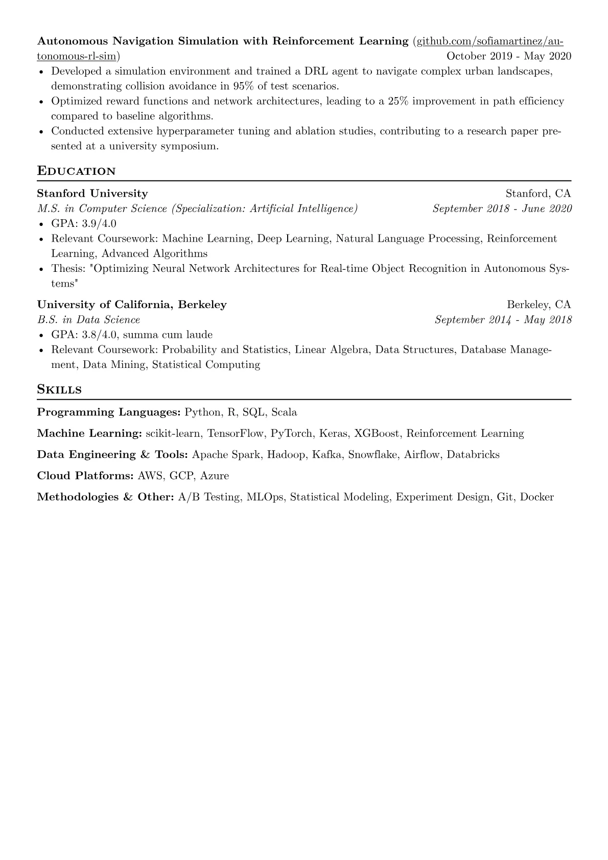 Tesla resume example, Programming Languages, page 2