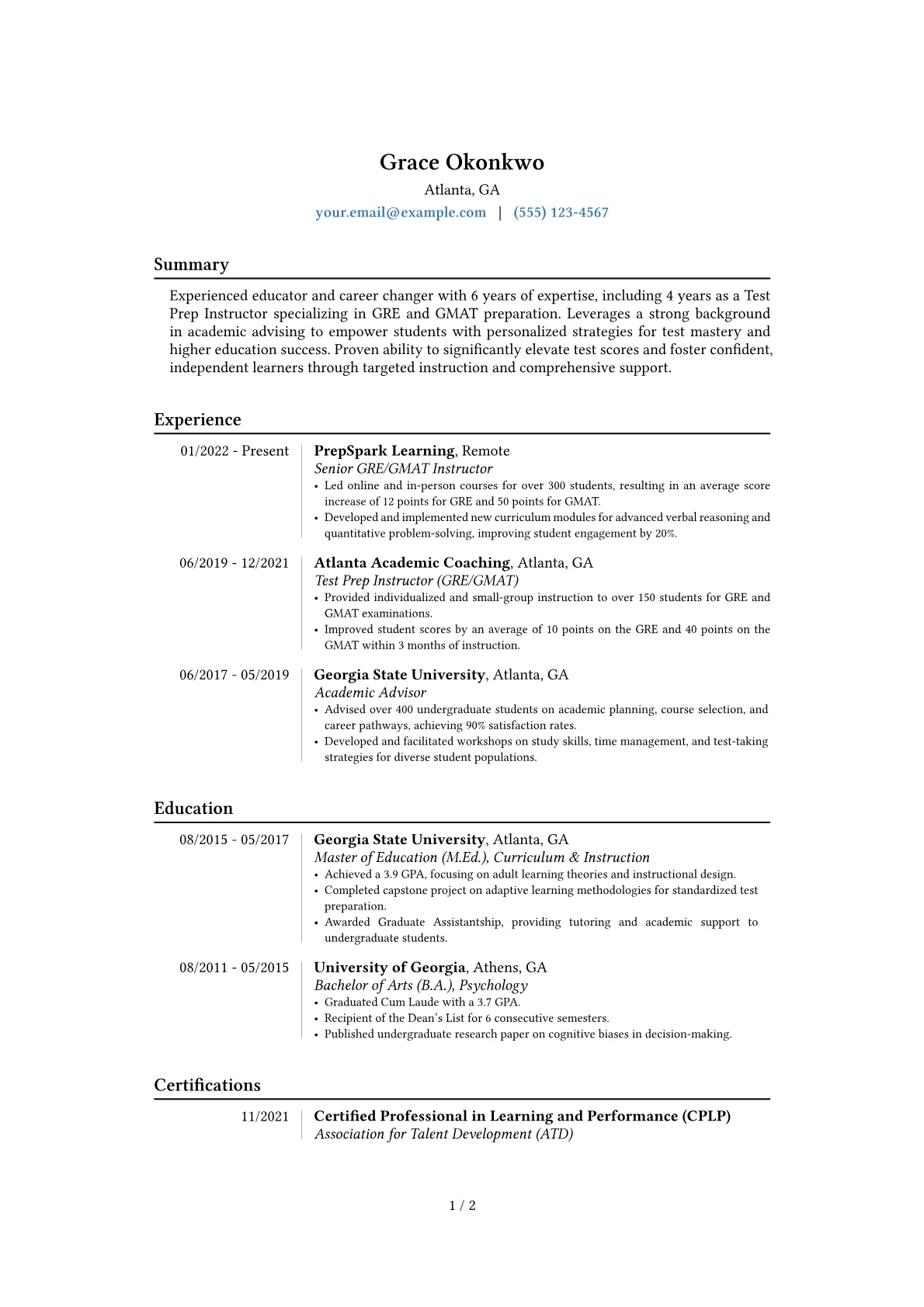 Career changer version - Page 1