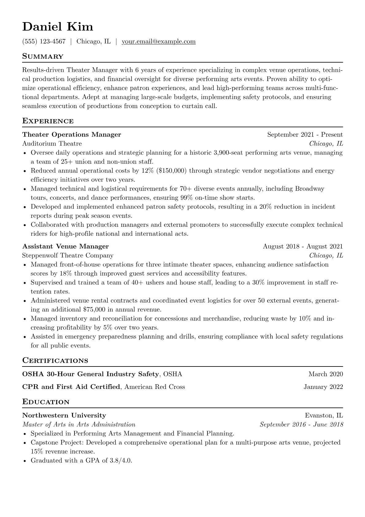 Venue & Operations version - Page 1