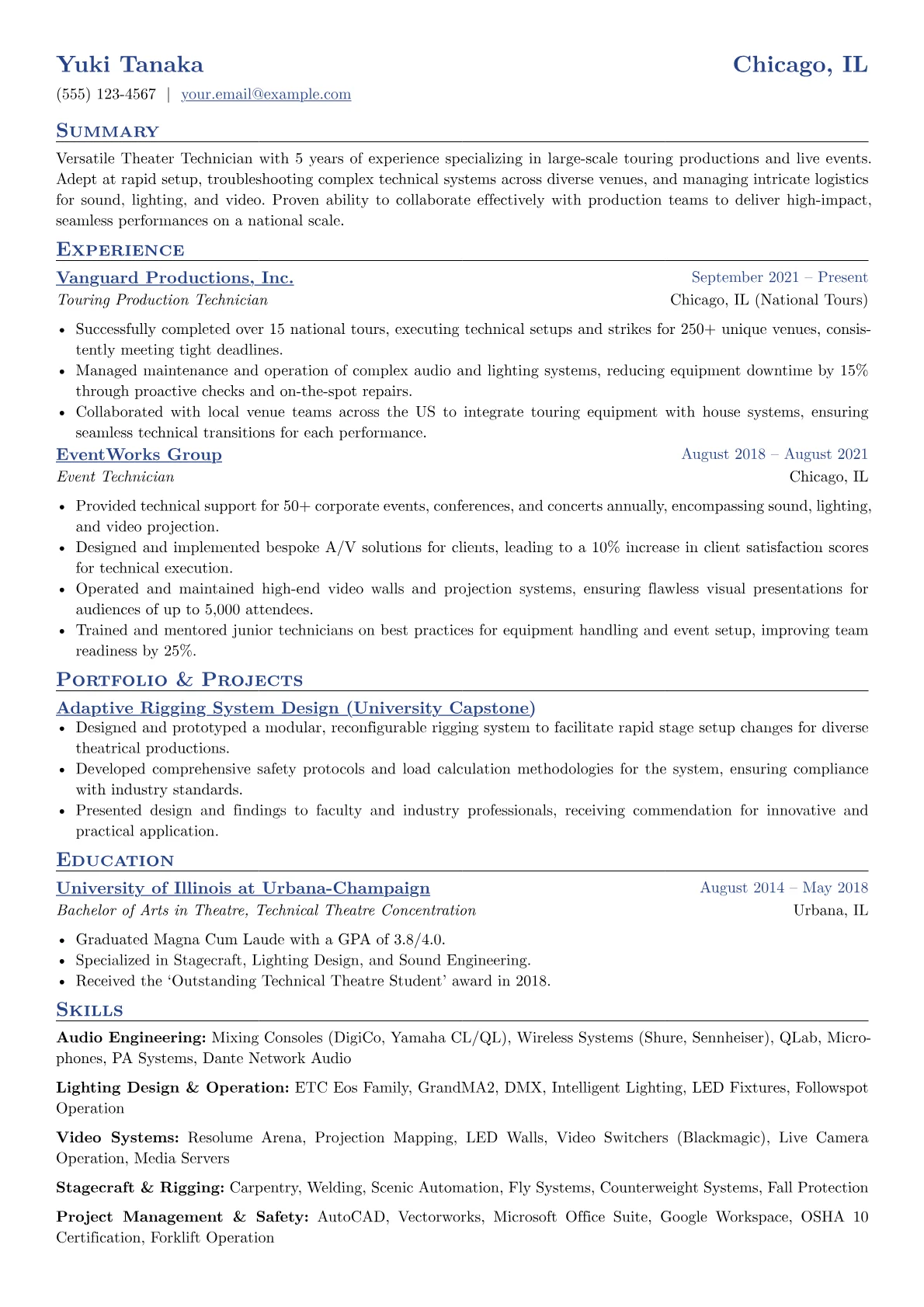 Touring & Event Specialist version - Page 1
