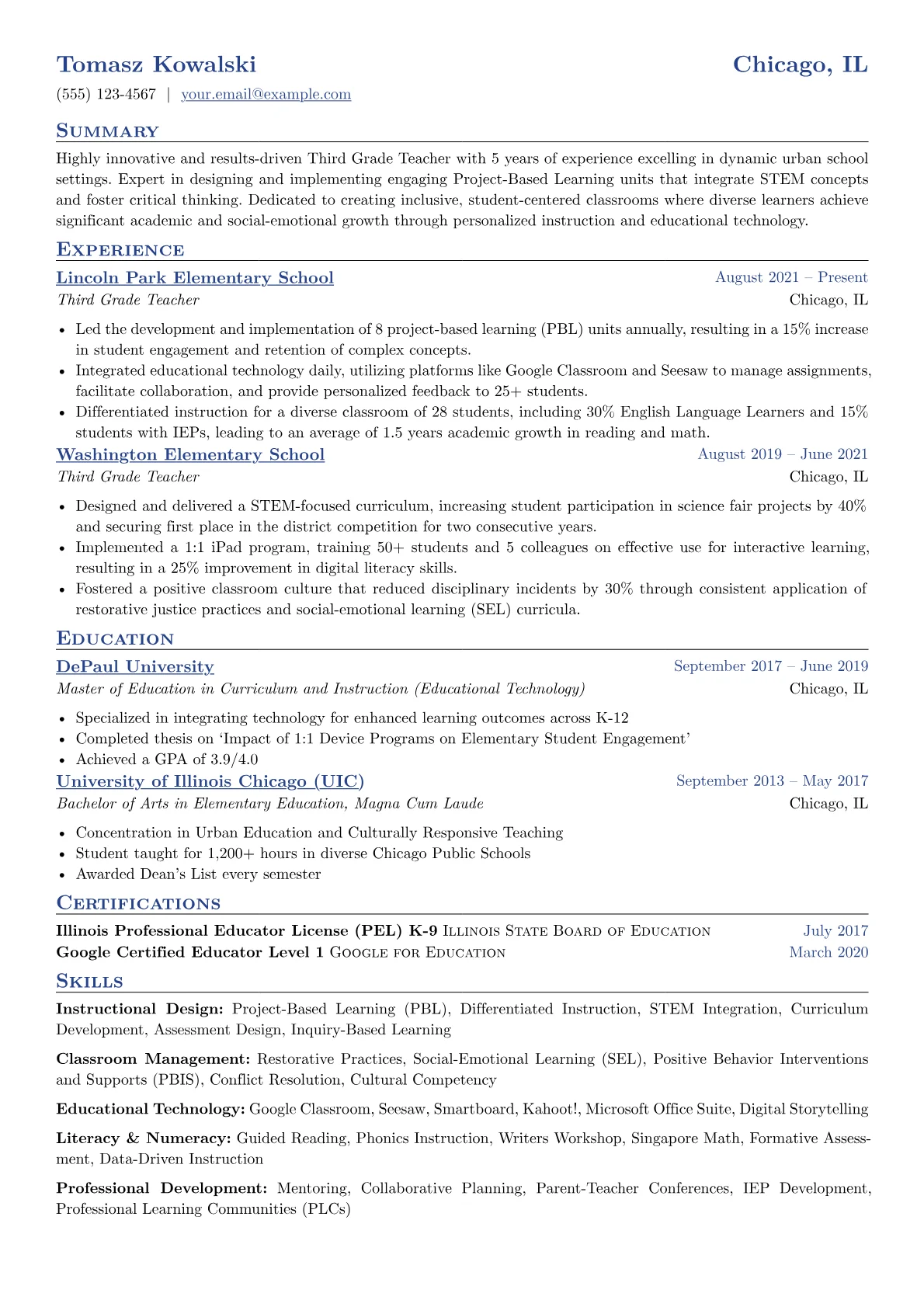 Third Grade Teacher version - Page 1