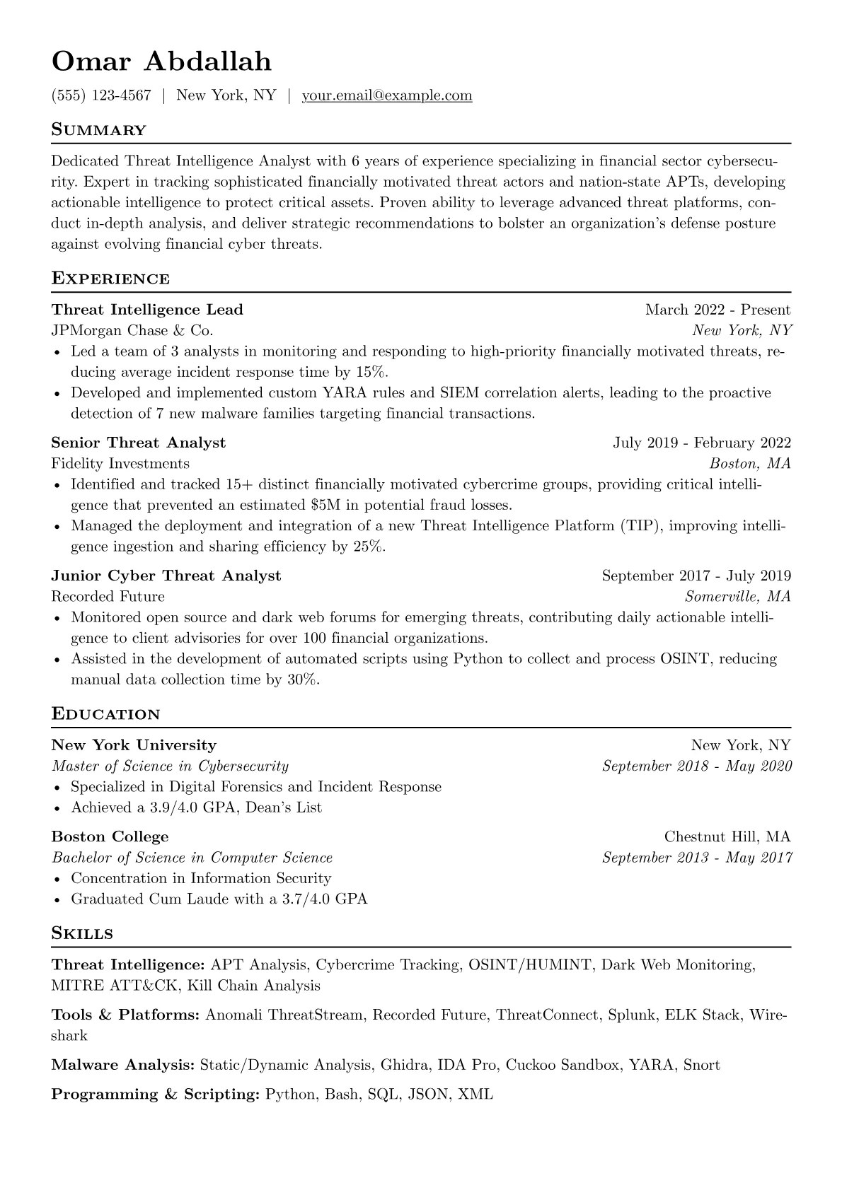 Threat Intelligence version - Page 1