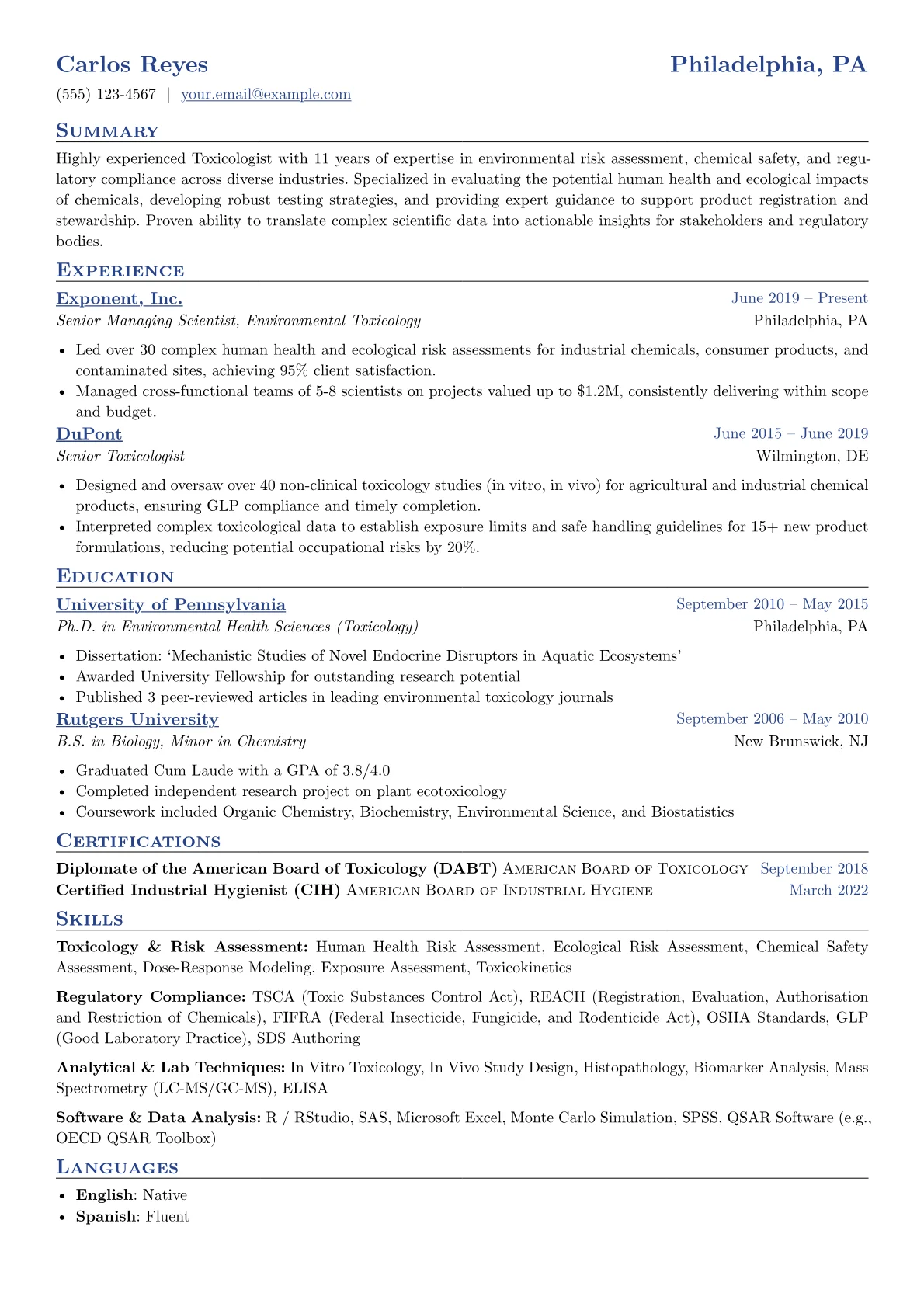 Senior Toxicologist version - Page 1