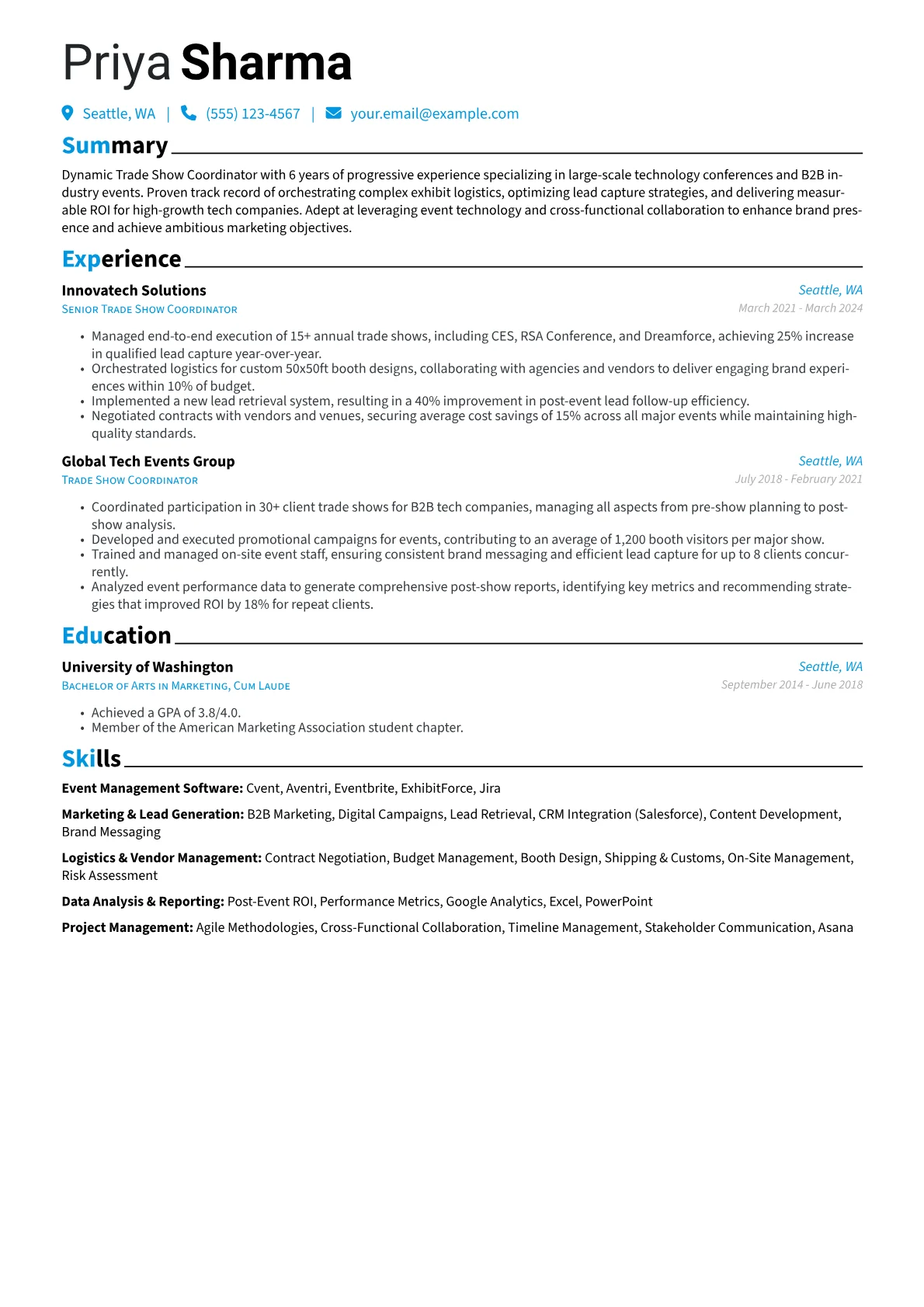 Trade Show Coordinator version - Page 1