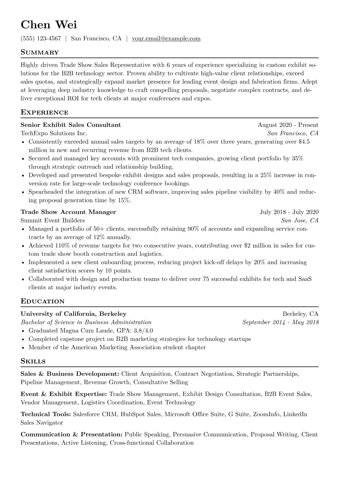 Trade Show Sales version - Page 1