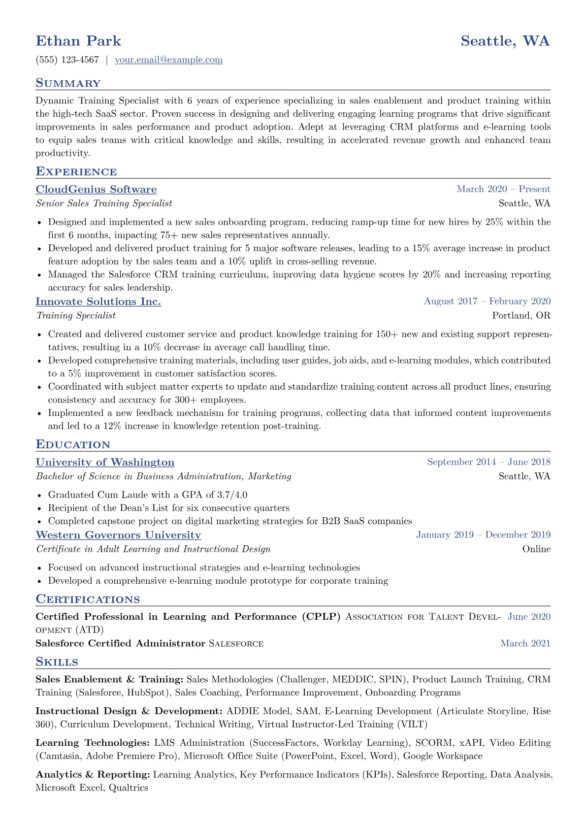 Sales Enablement Focused version - Page 1