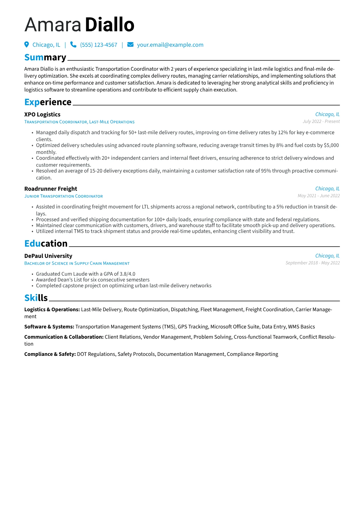 Transportation Coordinator version - Page 1