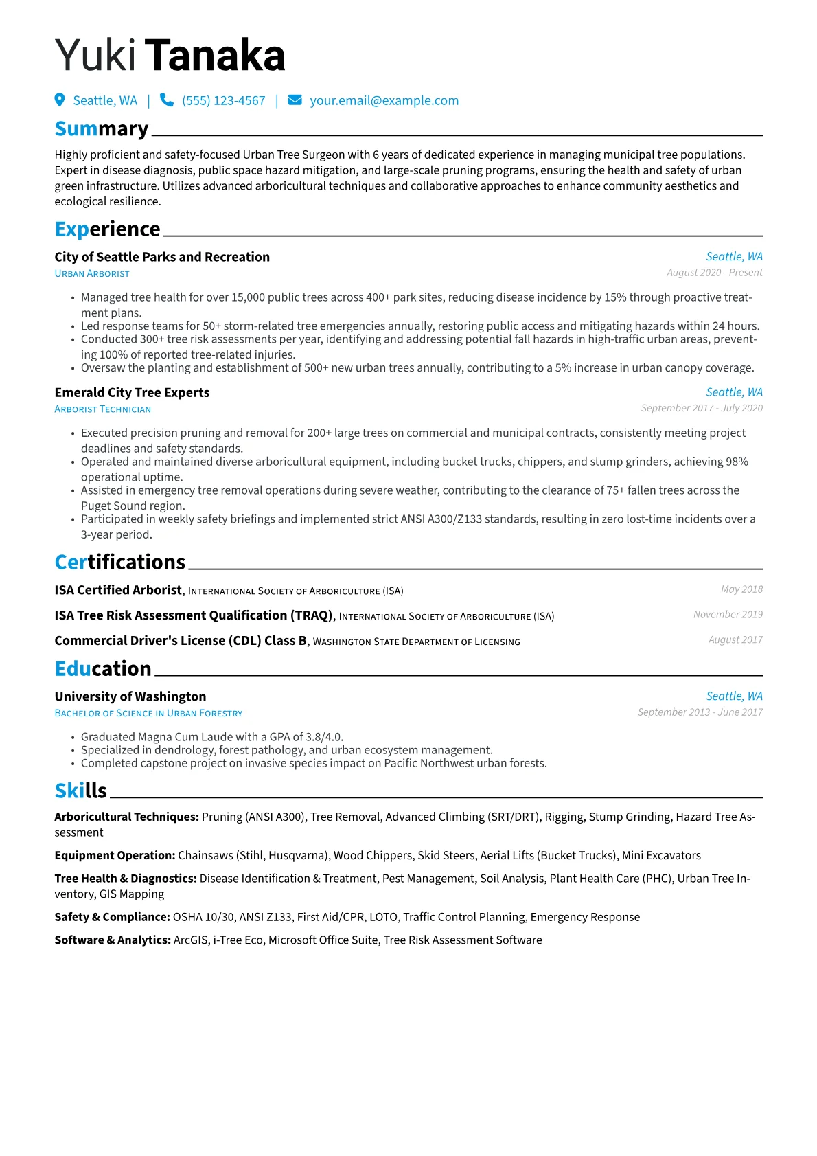 Urban Forestry Specialist version - Page 1