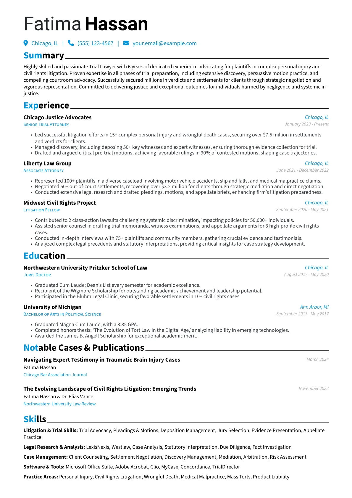 Trial Lawyer resume example, Trial Lawyer, page 1