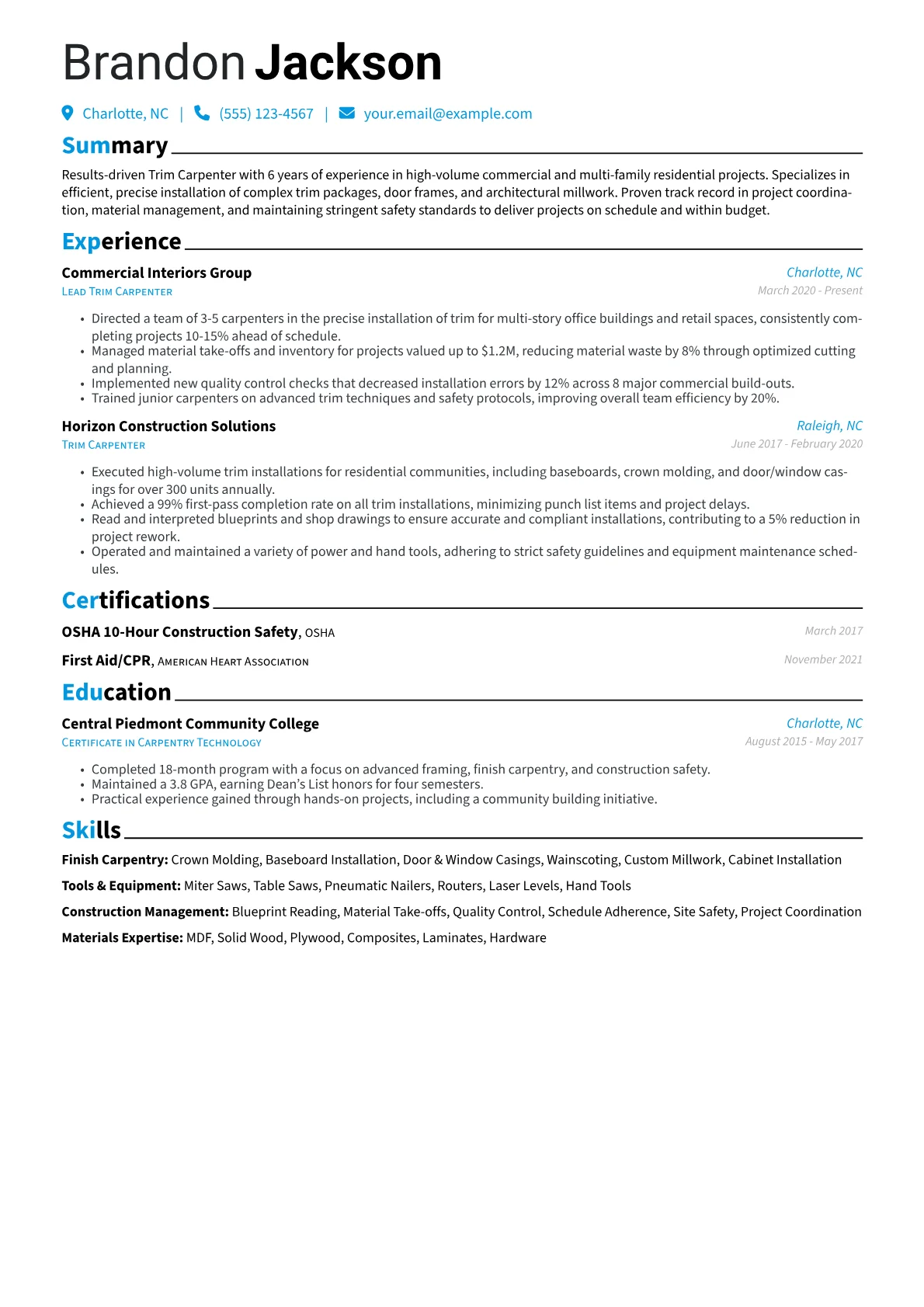 Commercial Trim Carpenter version - Page 1