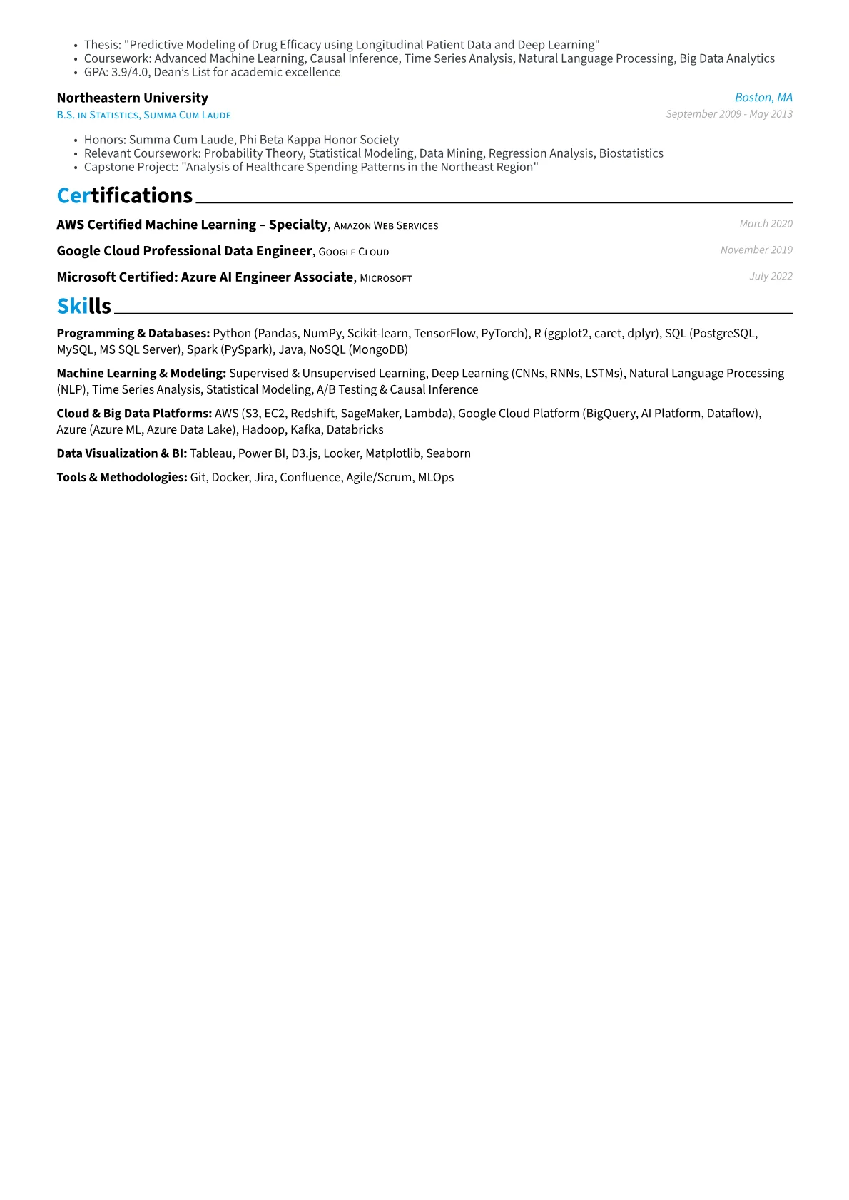 Two-Page resume example, Two-Page, page 2