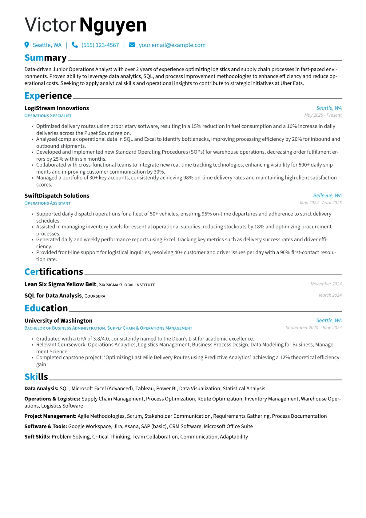 Operations Analyst version - Page 1