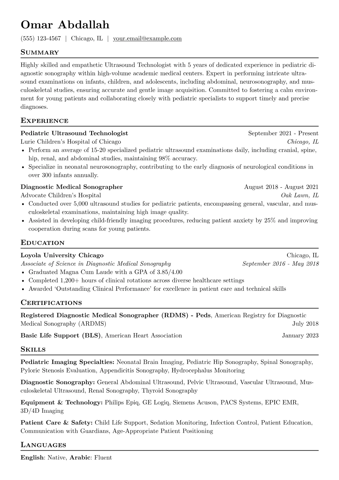 Pediatric Ultrasound version - Page 1