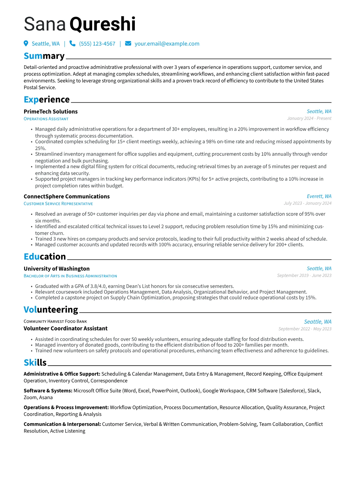 Operations Support Resume version - Page 1