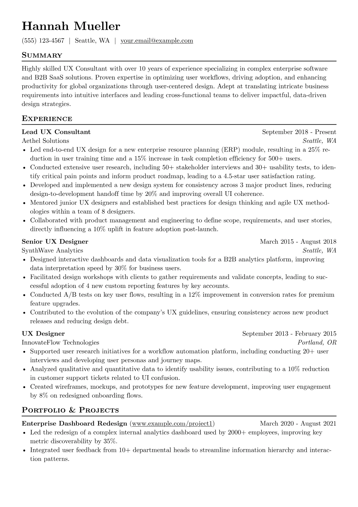 UX Consultant version - Page 1