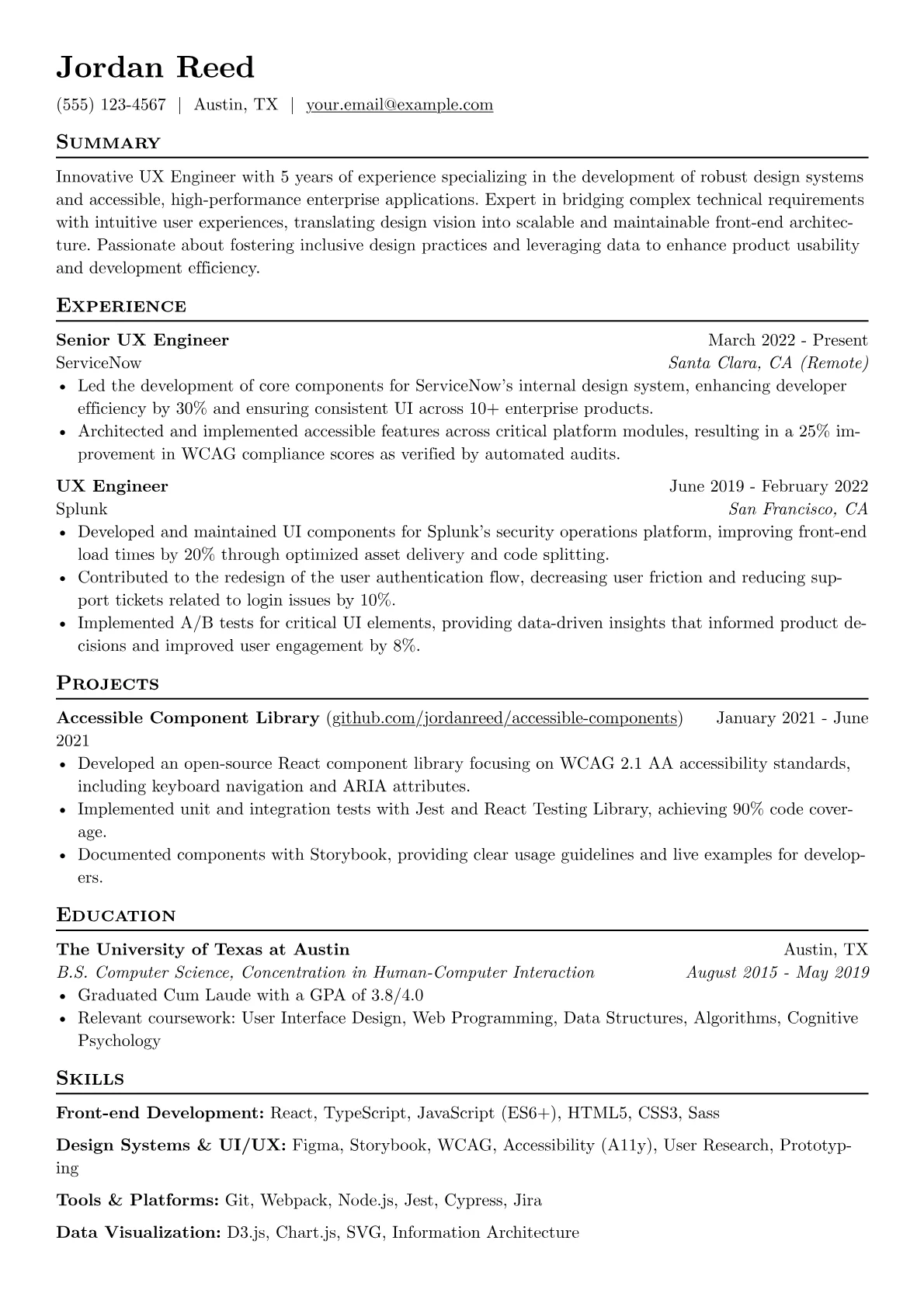 UX Engineer version - Page 1