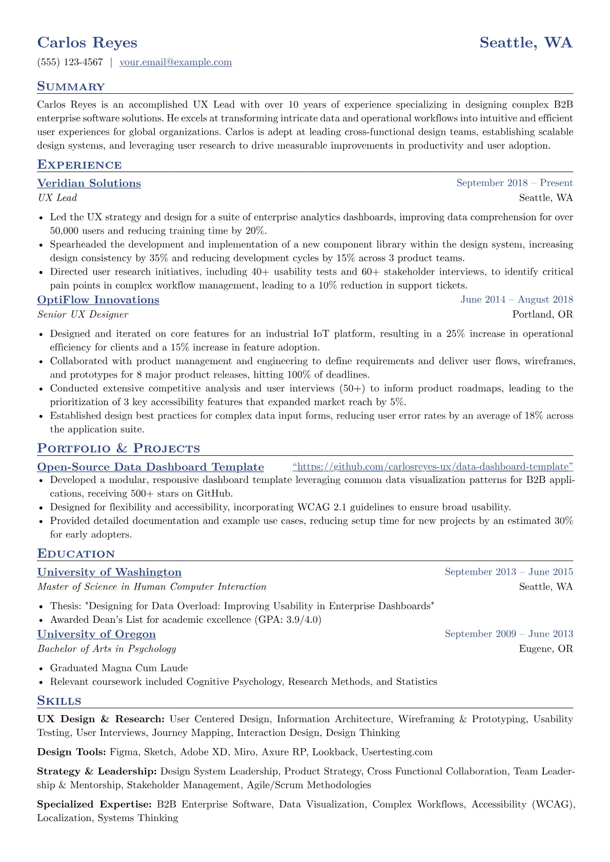 B2B Enterprise UX Lead version - Page 1