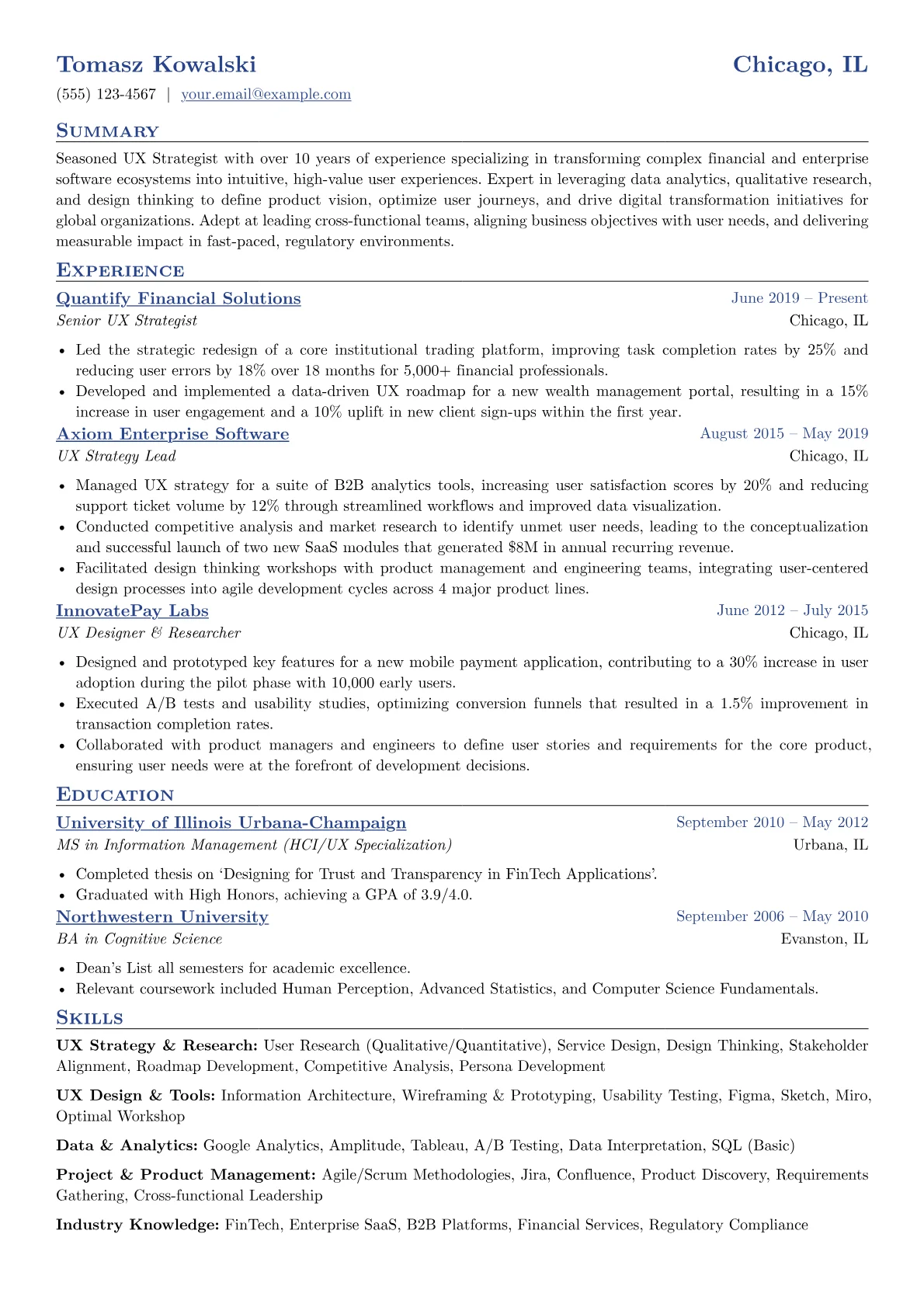 Senior UX Strategist version - Page 1