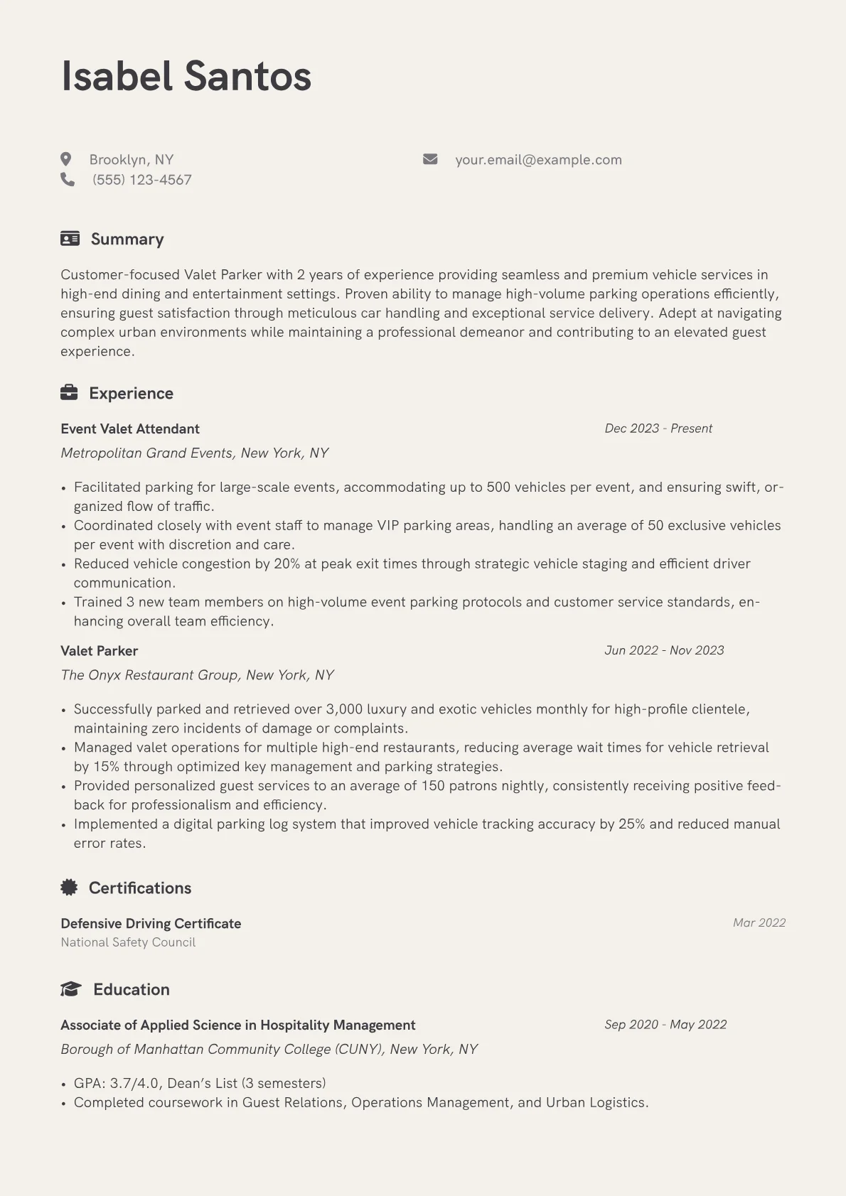 Valet Parker version - Page 1