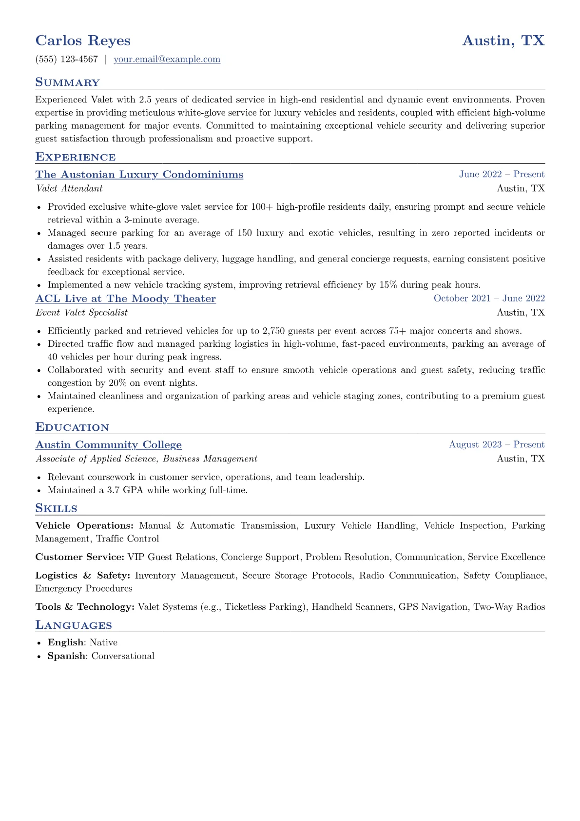 Valet version - Page 1
