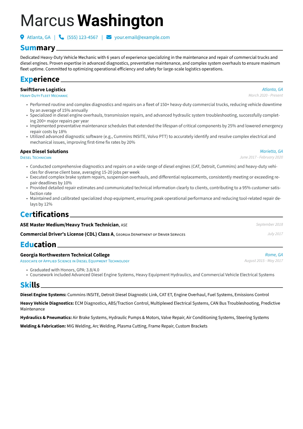 Heavy-Duty Fleet Mechanic version - Page 1