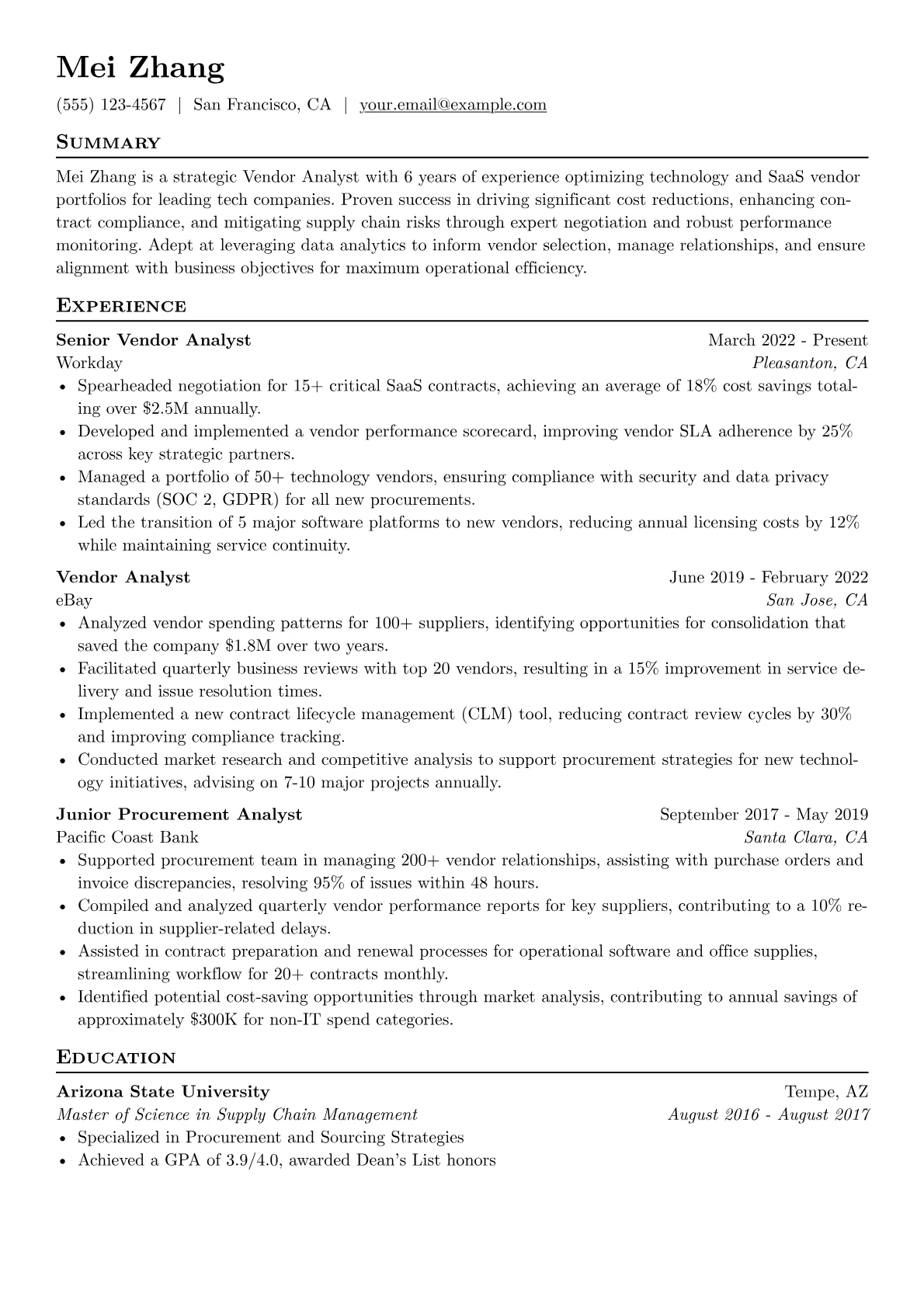 Vendor Management version - Page 1