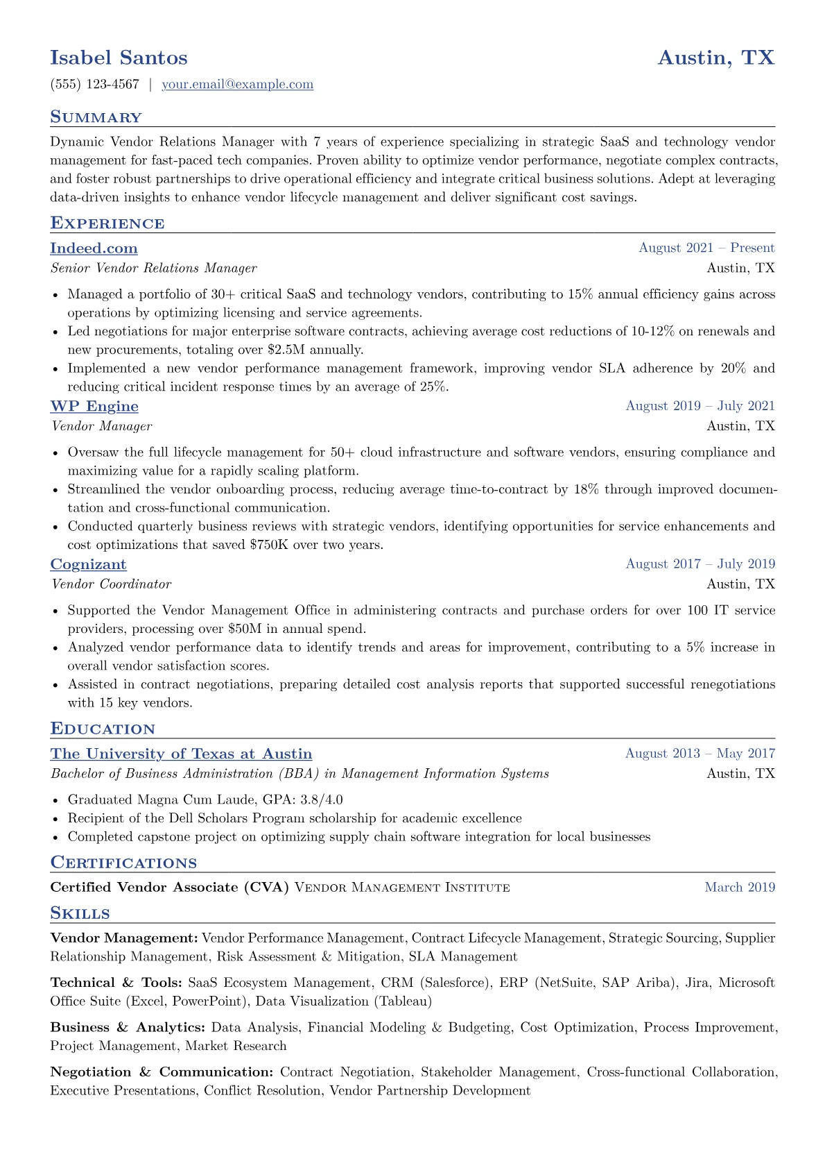 Vendor Relations version - Page 1