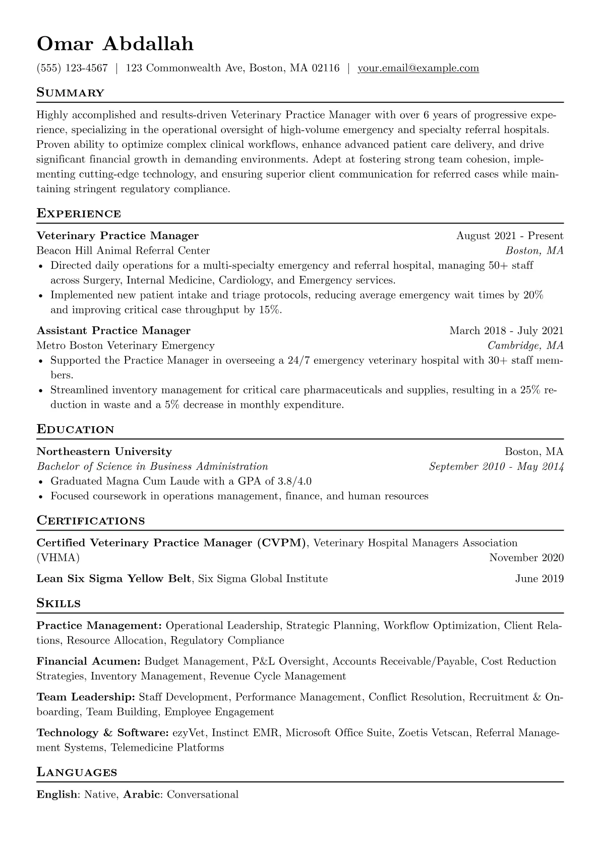 Veterinary Practice version - Page 1