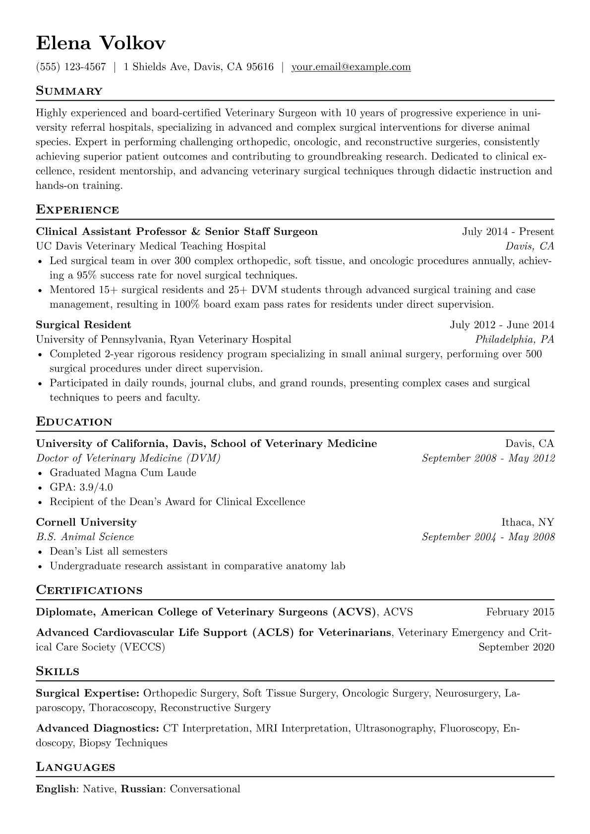 Senior Veterinary version - Page 1