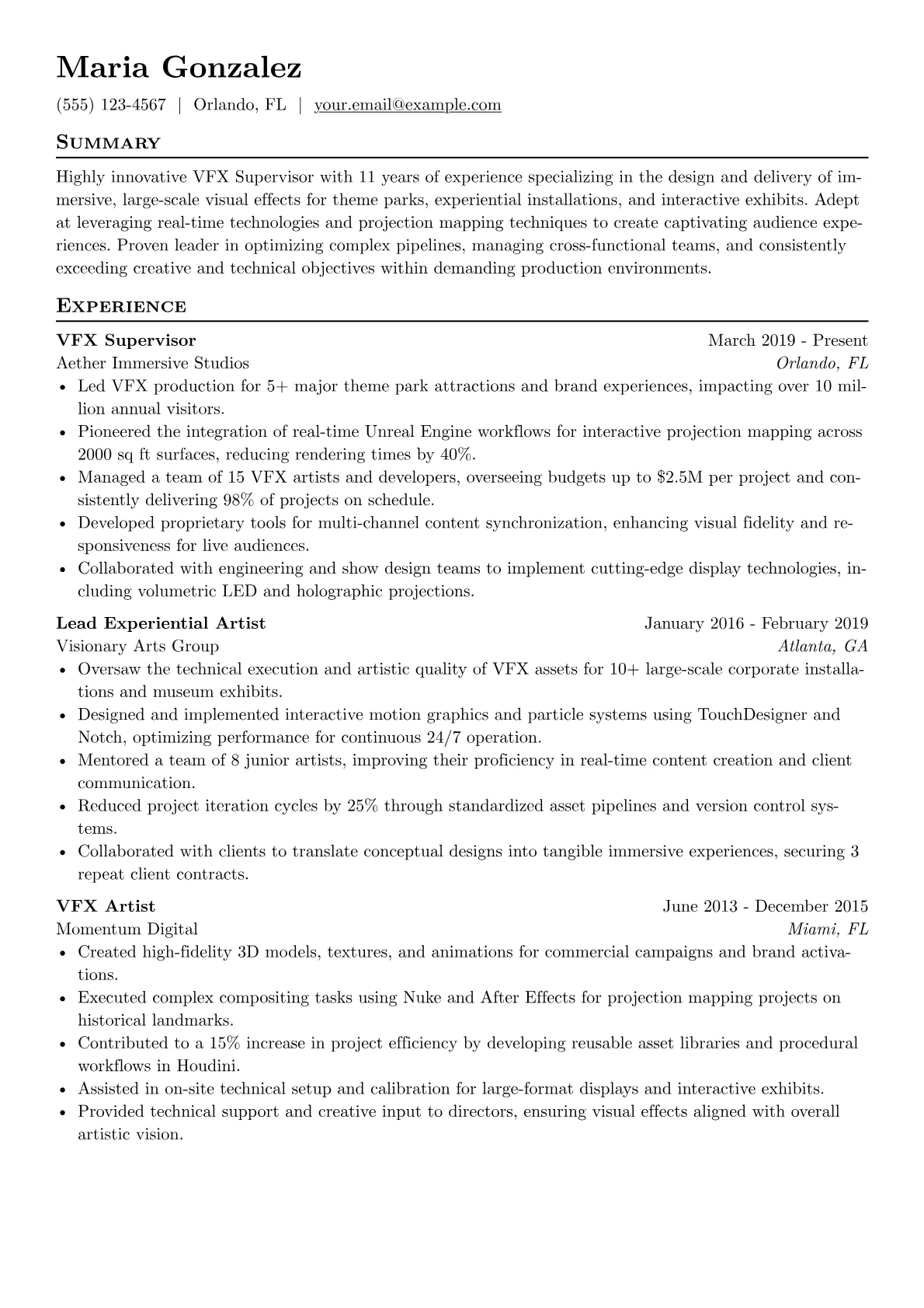 VFX Supervisor version - Page 1