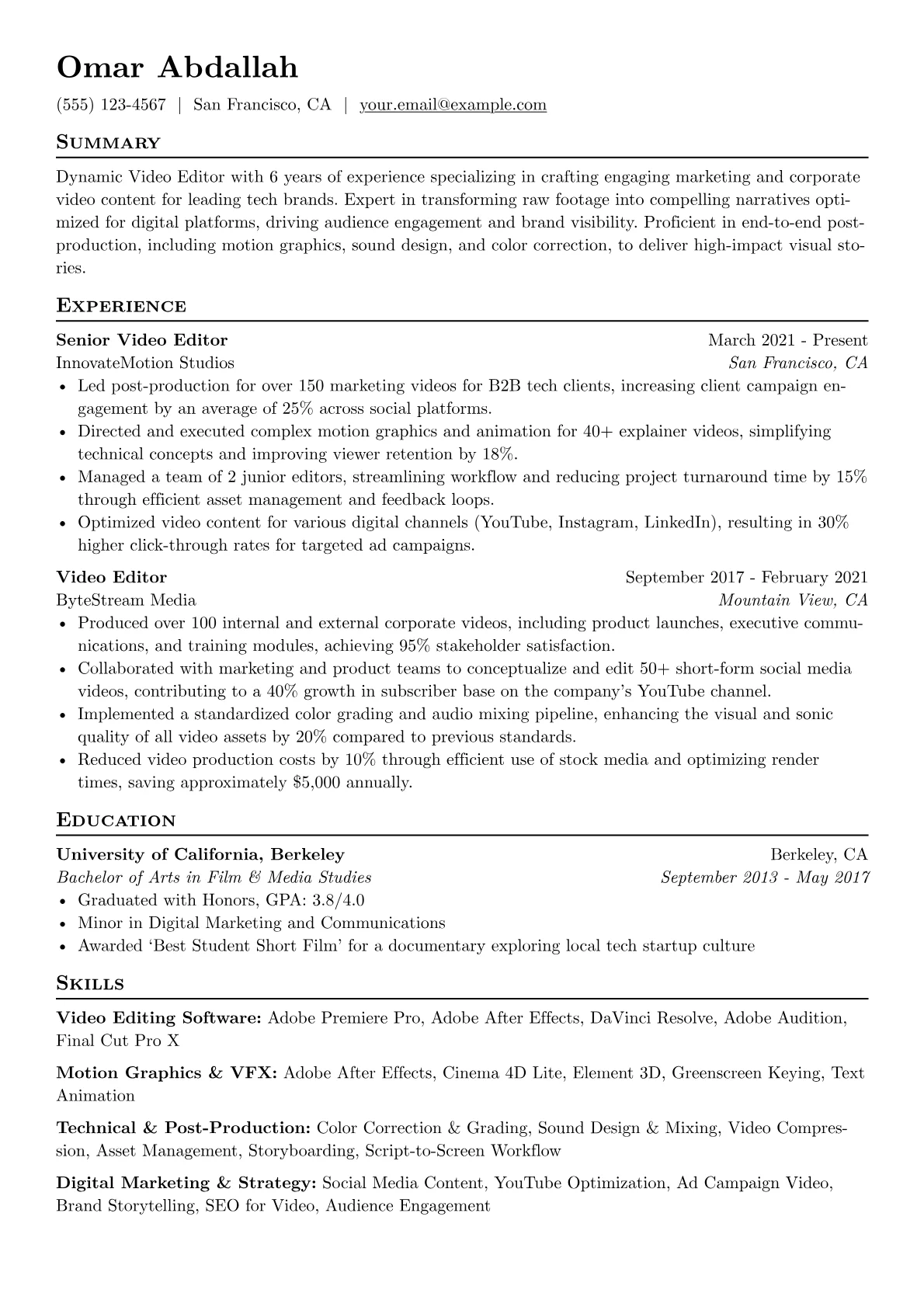 Video Editor version - Page 1