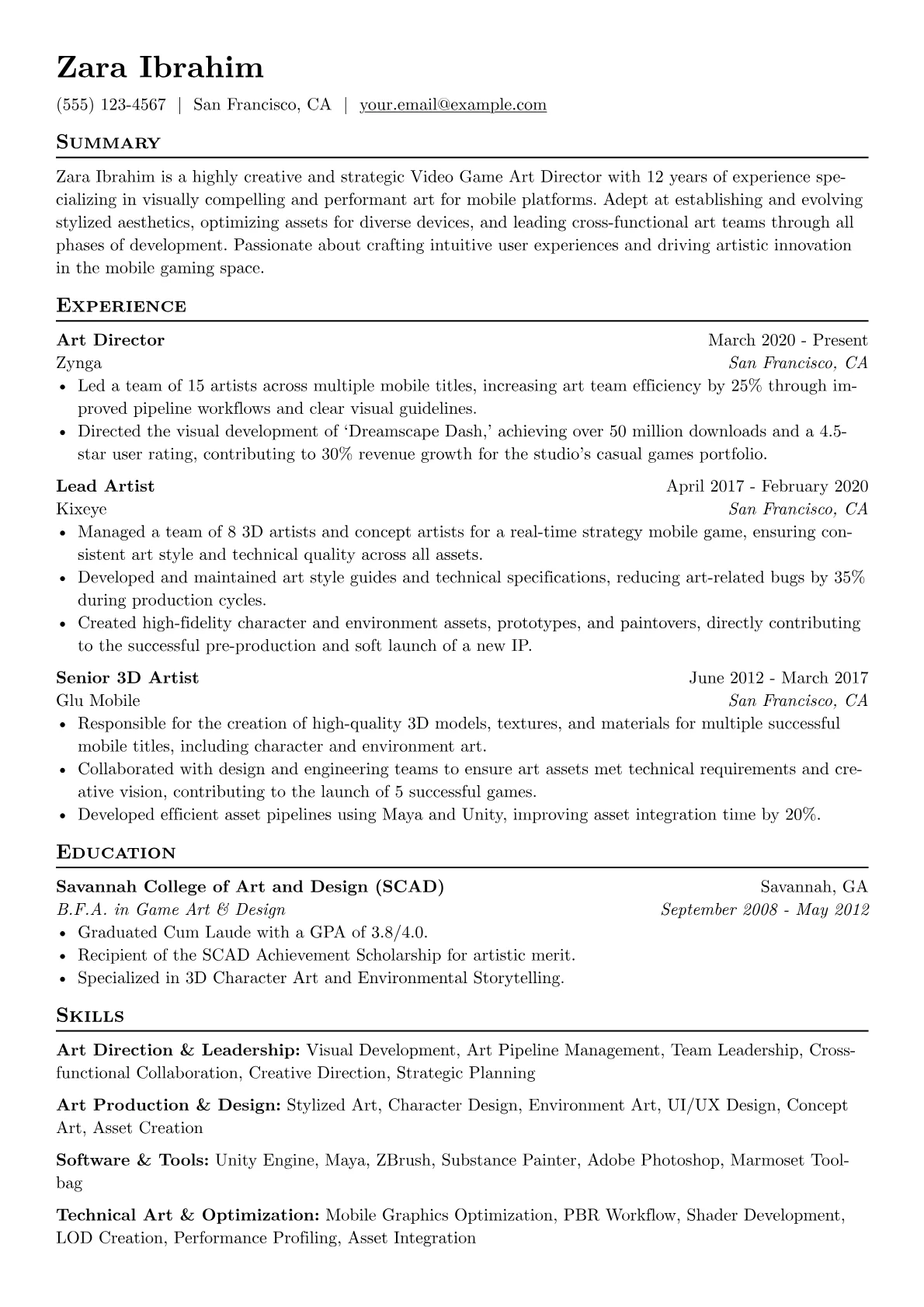 Mobile Games Art Director version - Page 1