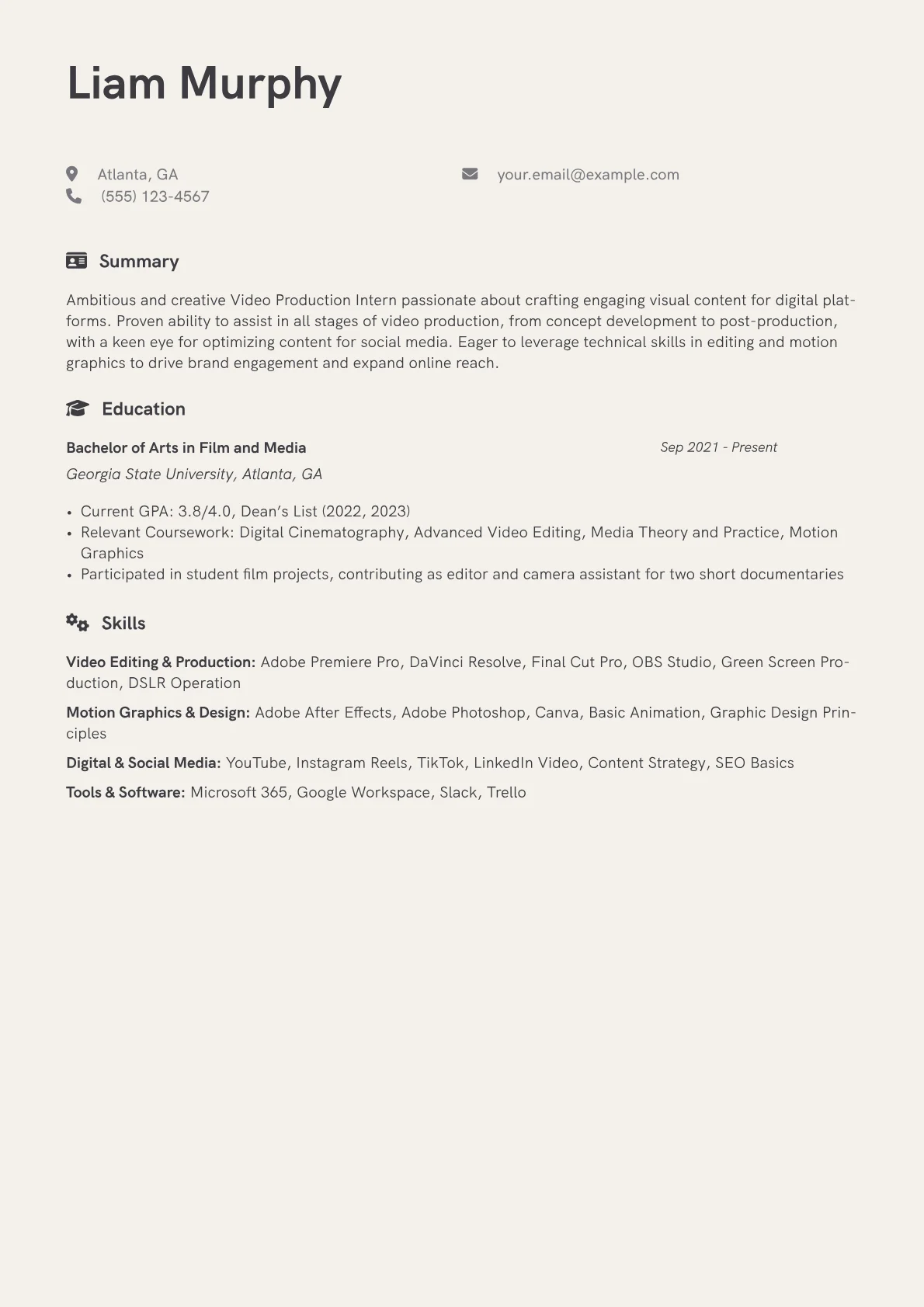 Video Editing & Production version - Page 1