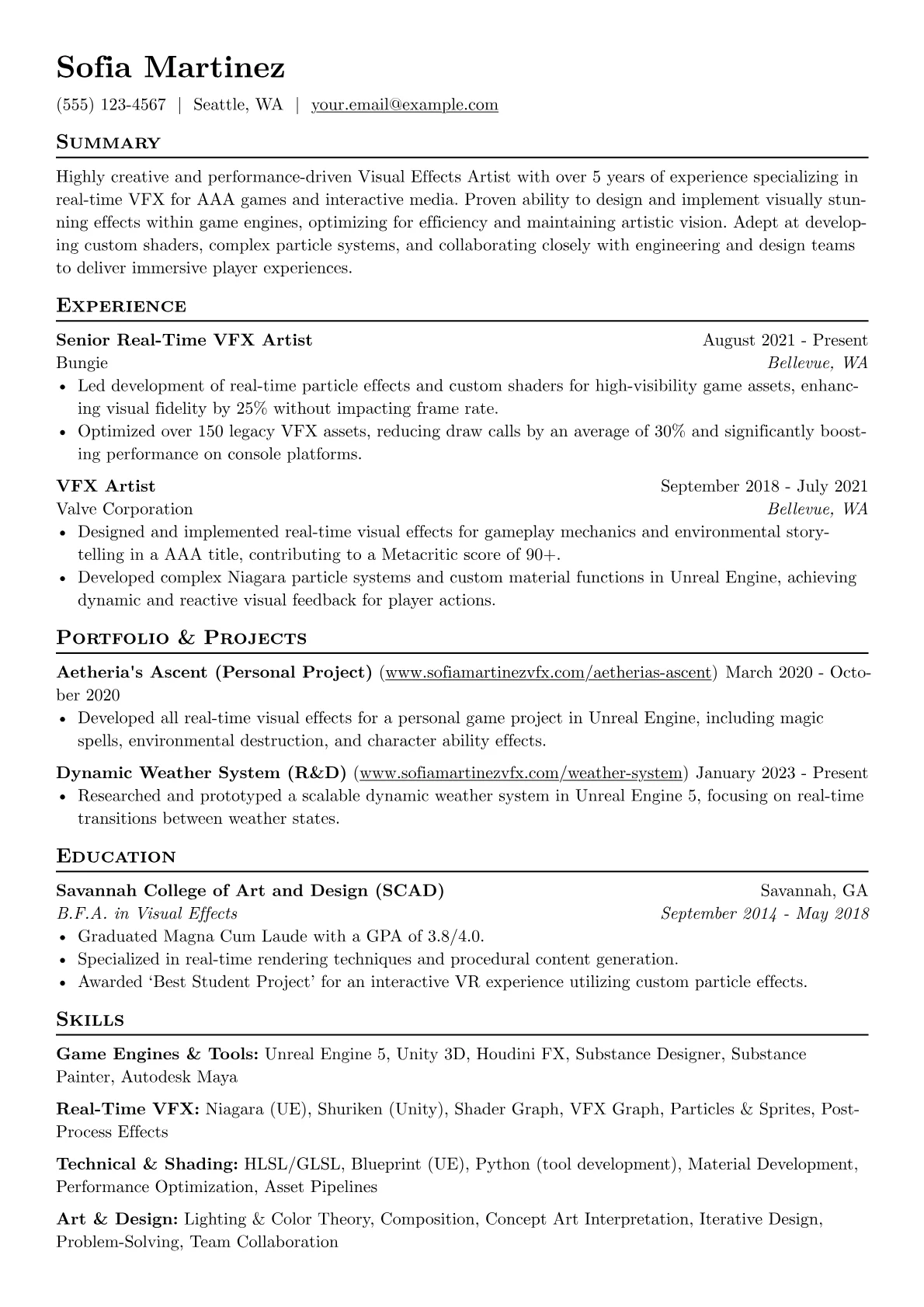 Real-Time Game VFX Artist version - Page 1