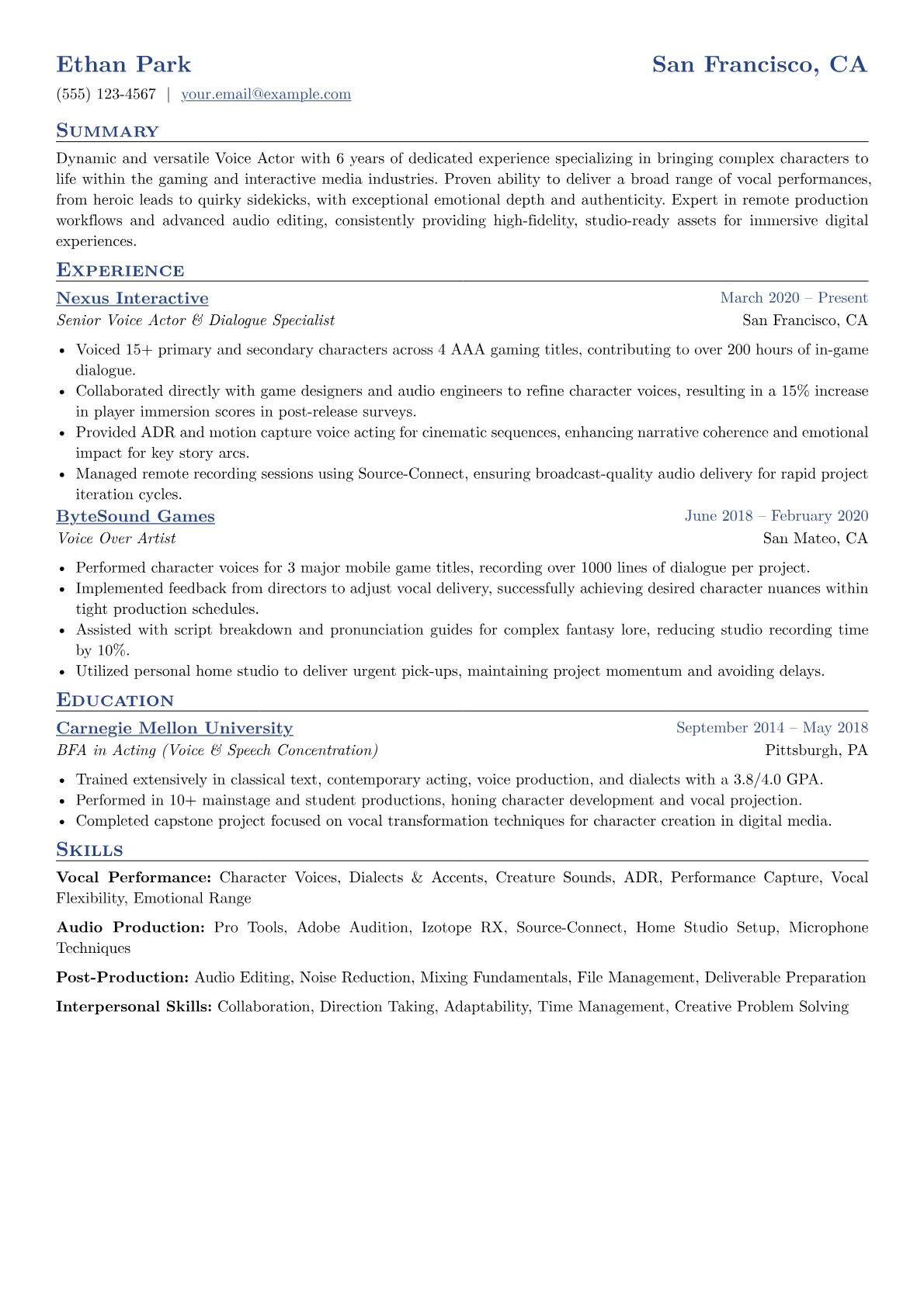 Voice Actor - Gaming version - Page 1