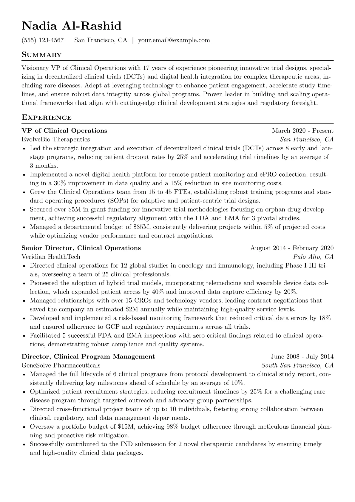 VP of Clinical version - Page 1