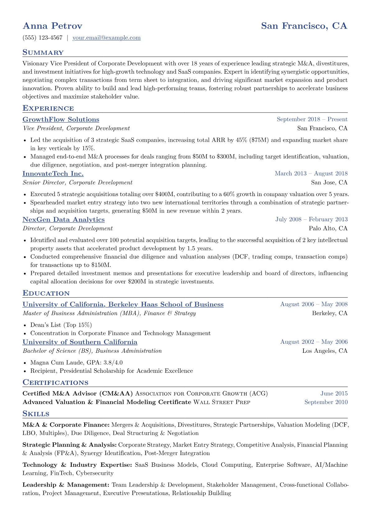 Corporate Development version - Page 1