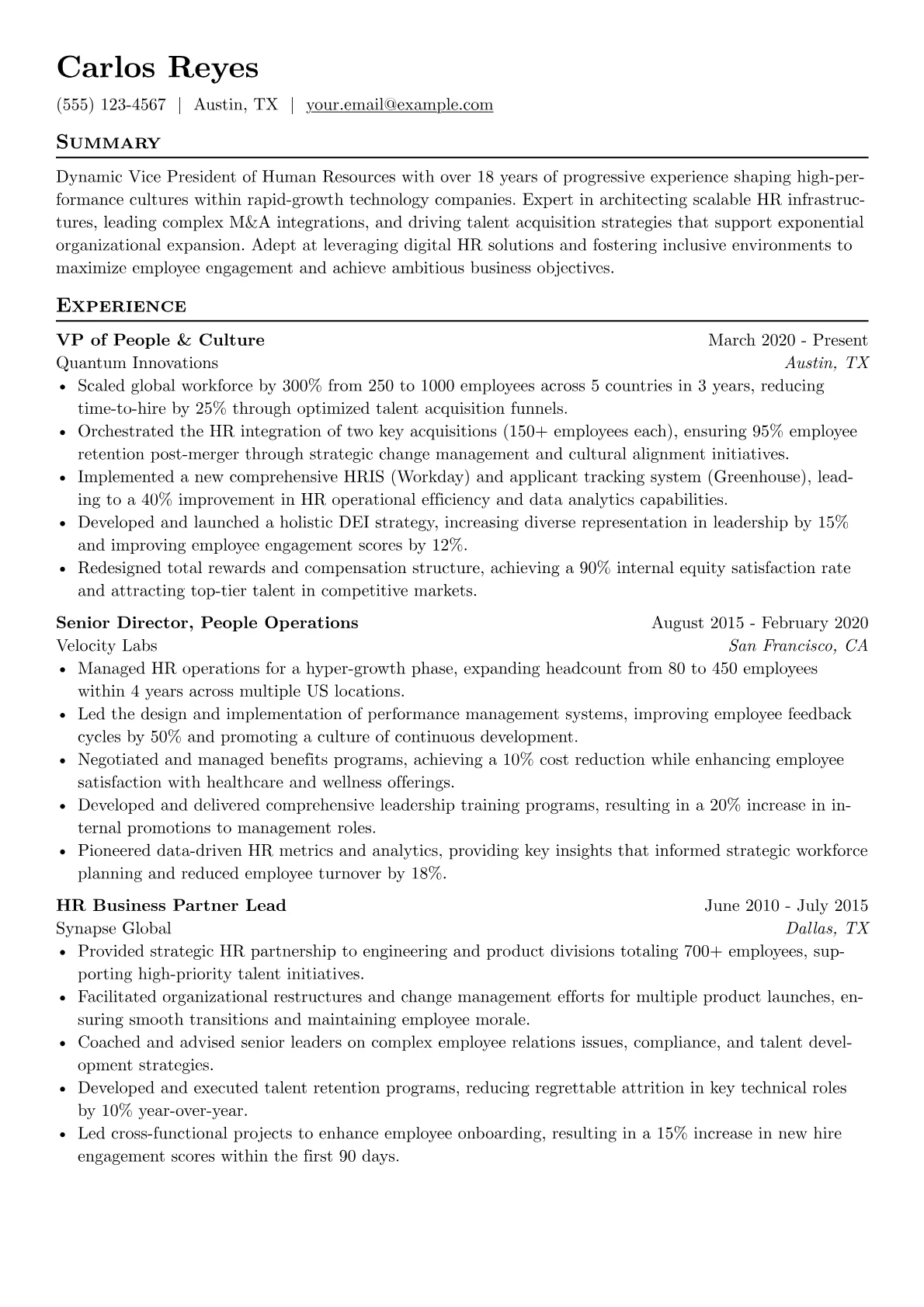 Tech Scale-Up HR Executive version - Page 1