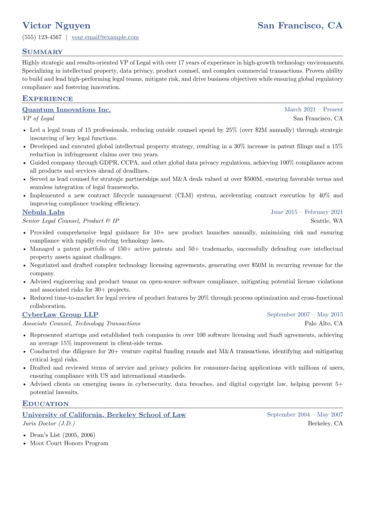 VP of Legal - Tech version - Page 1