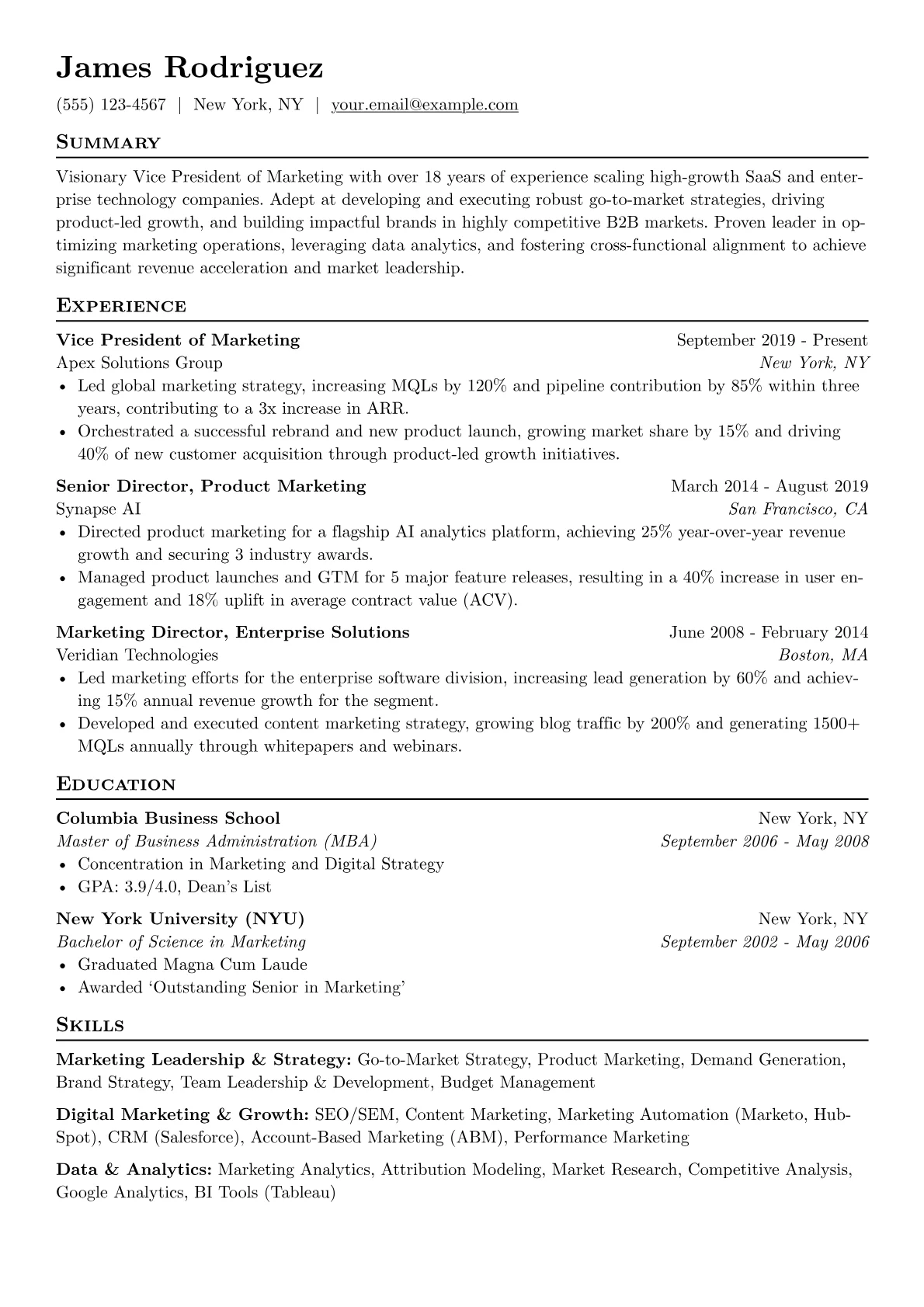 SaaS Marketing Executive version - Page 1