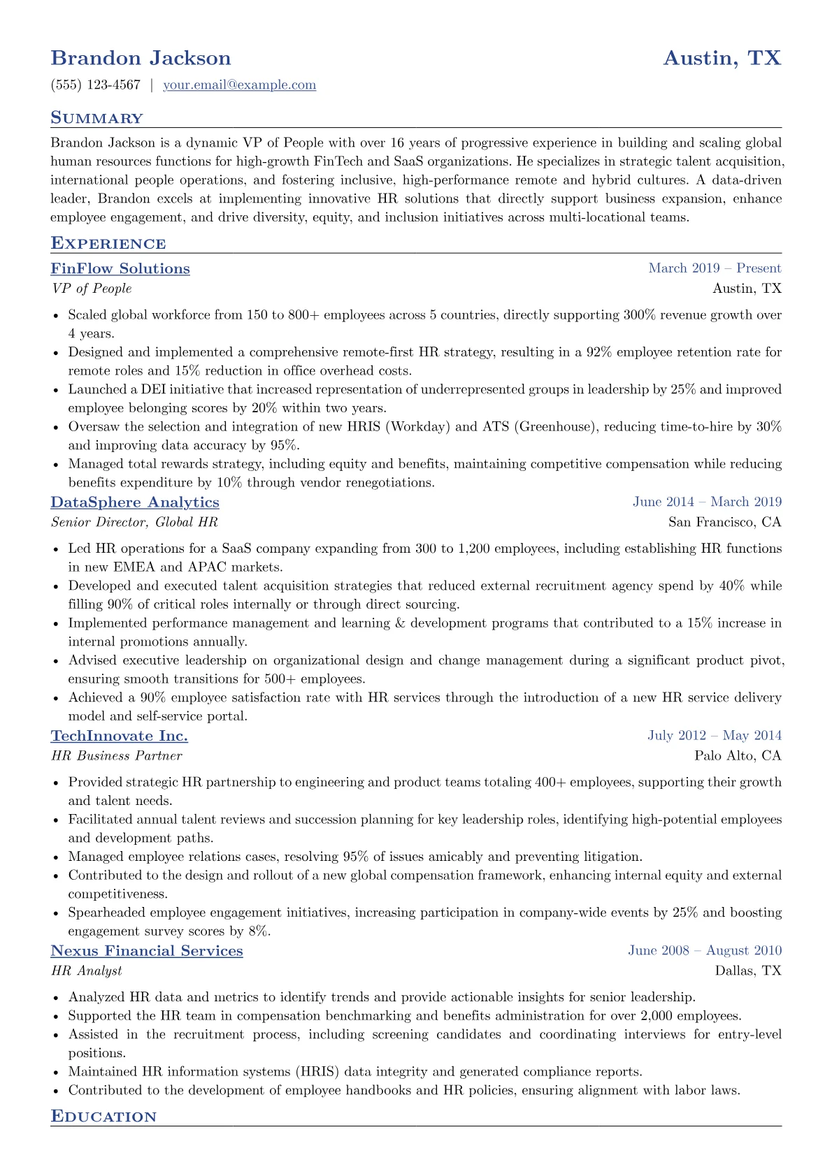 VP of People - FinTech version - Page 1