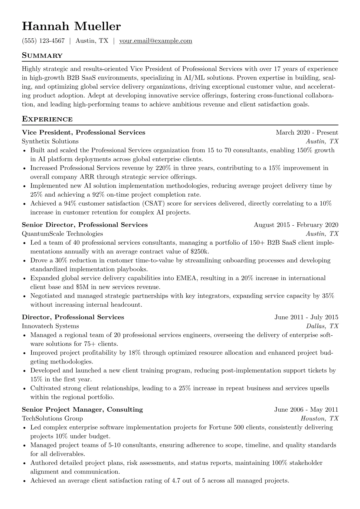 Professional Services version - Page 1