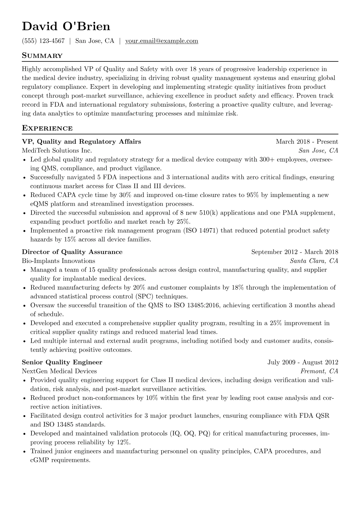 Medical Device Quality version - Page 1