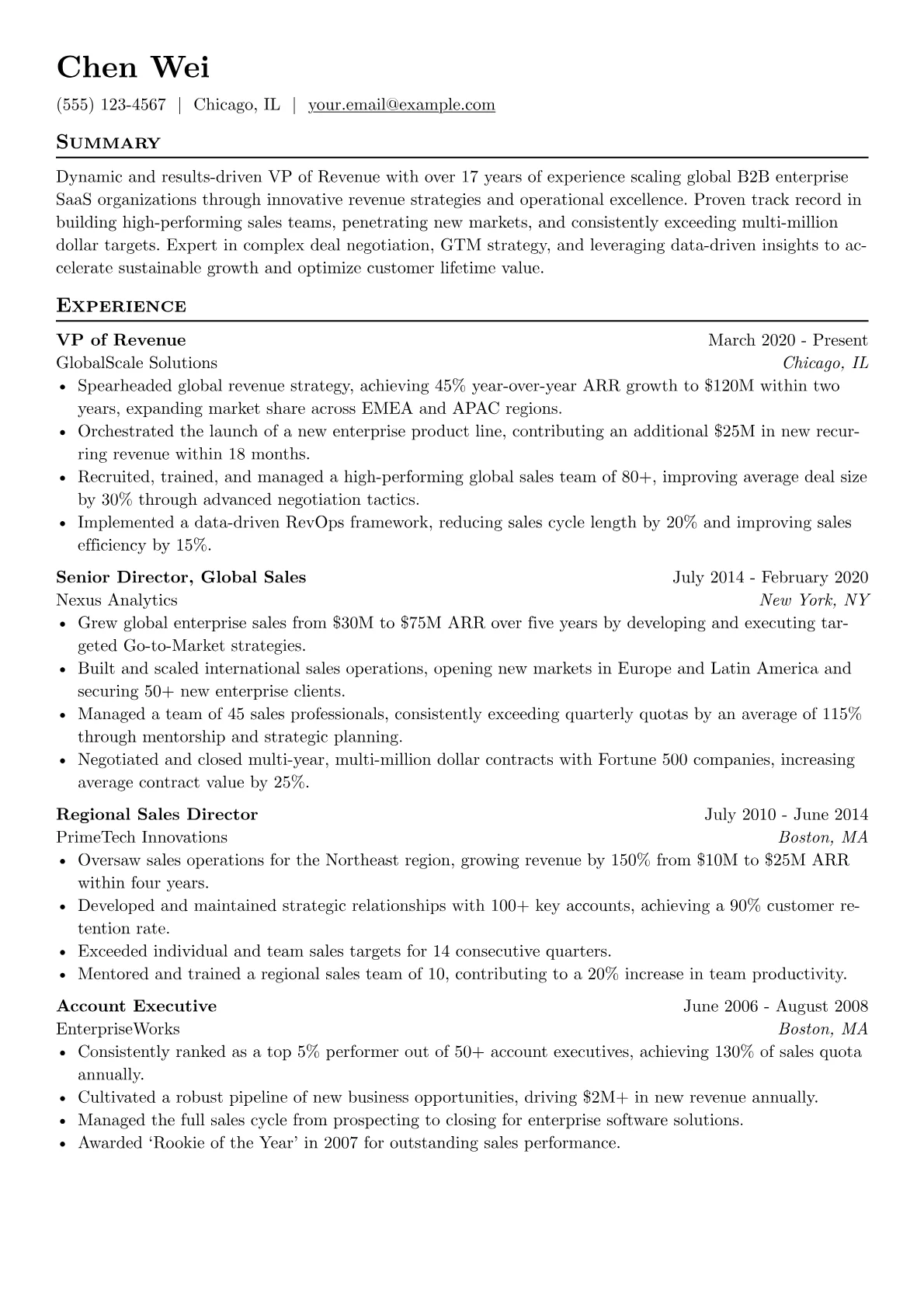 VP of Revenue version - Page 1