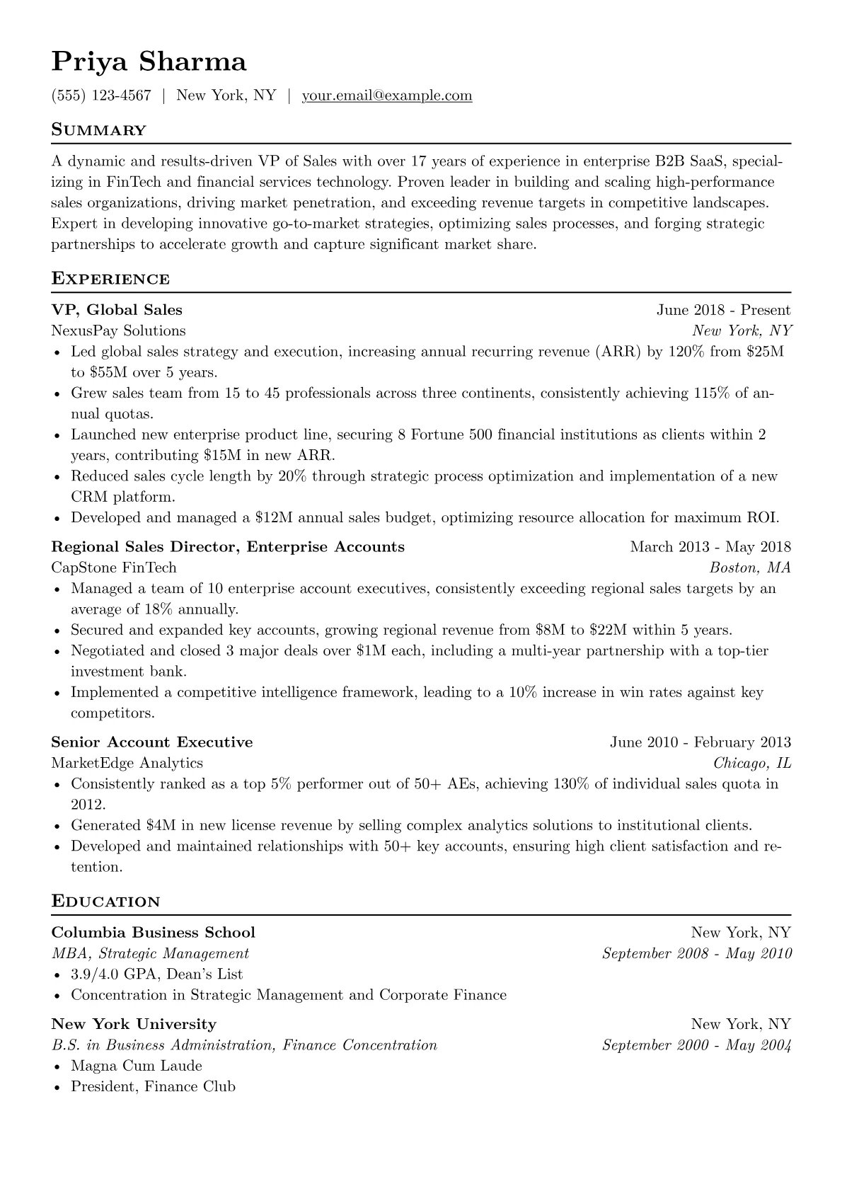 VP of Sales version - Page 1