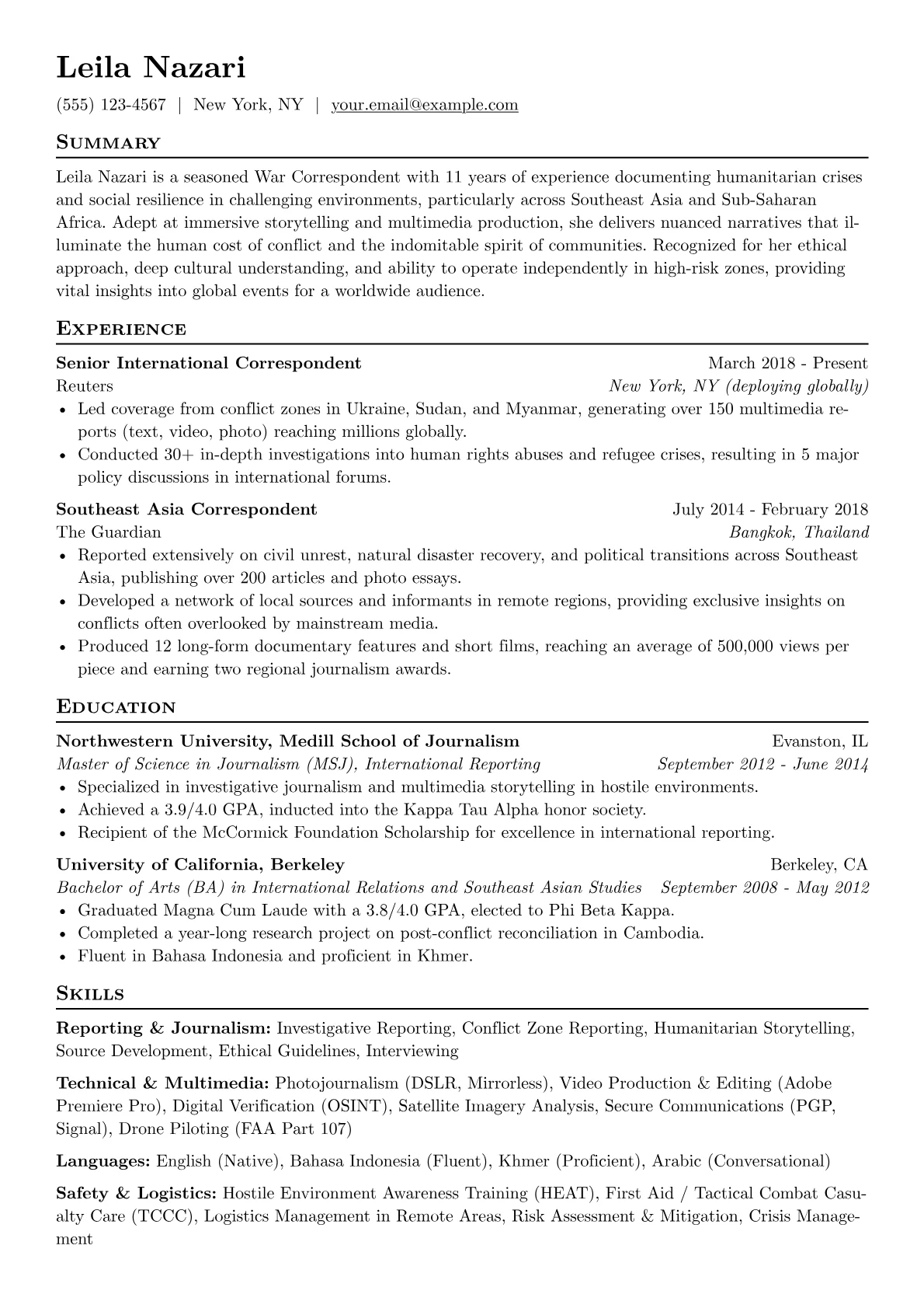 War Correspondent version - Page 1